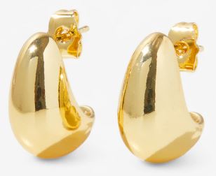 18K Gold Polished Shrimp Stud Earrings – Italian Dome Studs | Bronzoro™