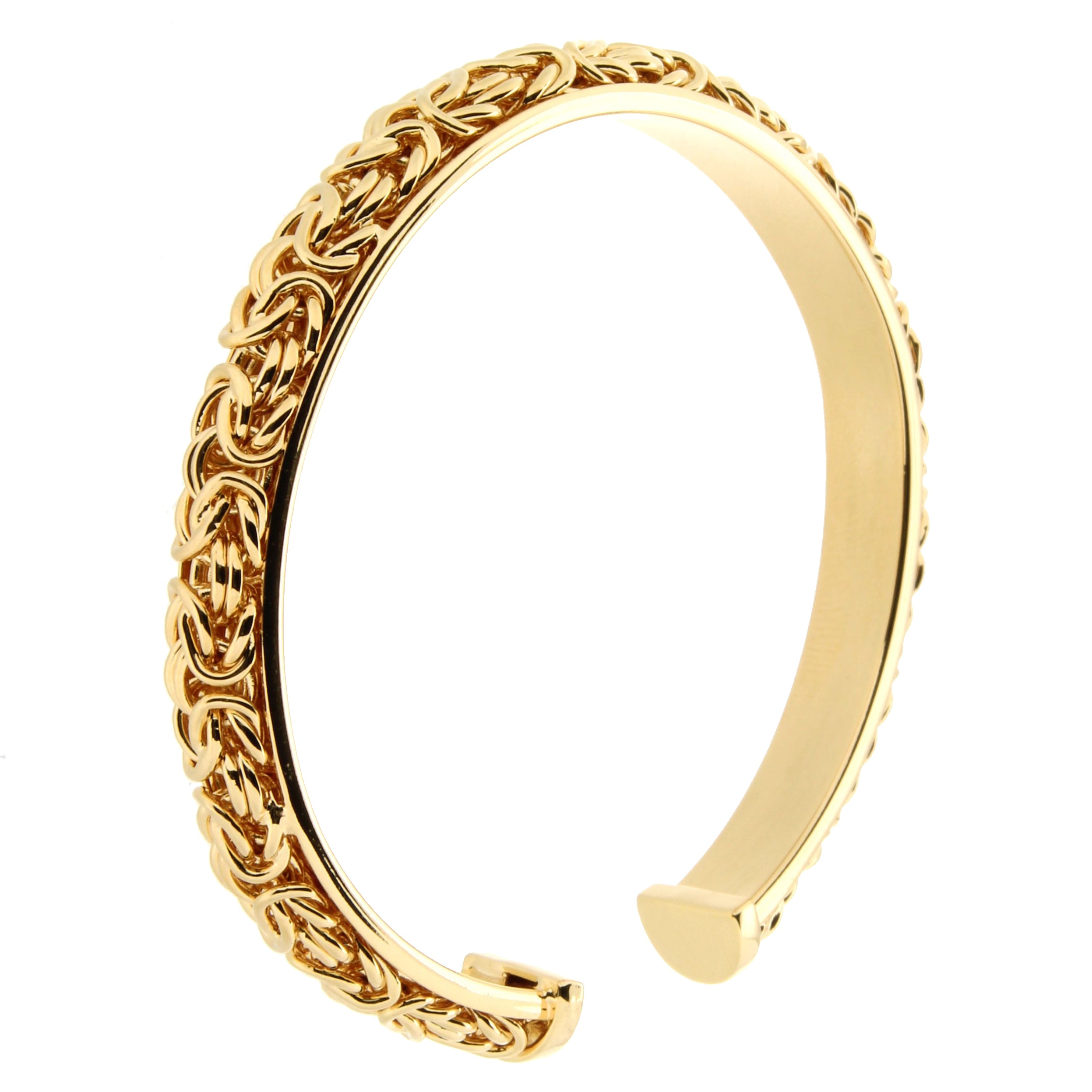 18K Gold Plated Byzantine Cuff Bangle Bracelet | Italian Handmade Fine Jewelry | Bronzoro