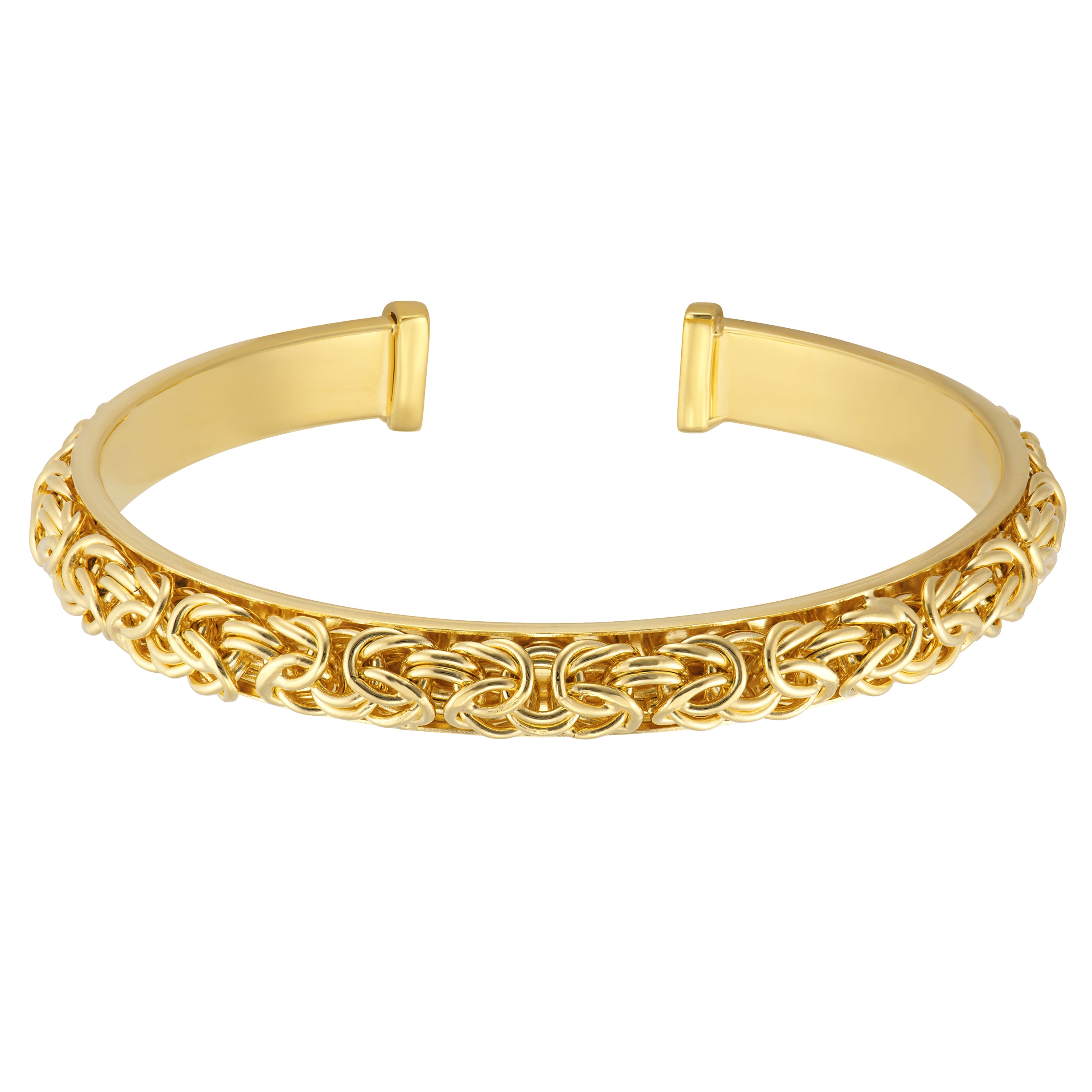 Byzantine Cuff Bangle Bracelet Gold Plated