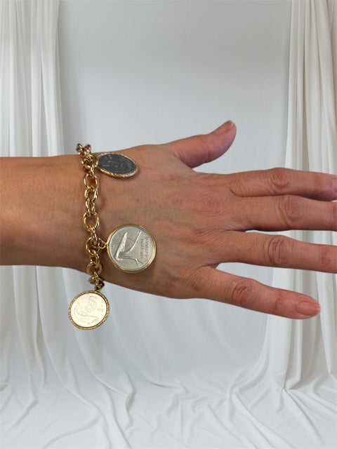 Italian Gold Plated Coin Bracelet – Bronzoro