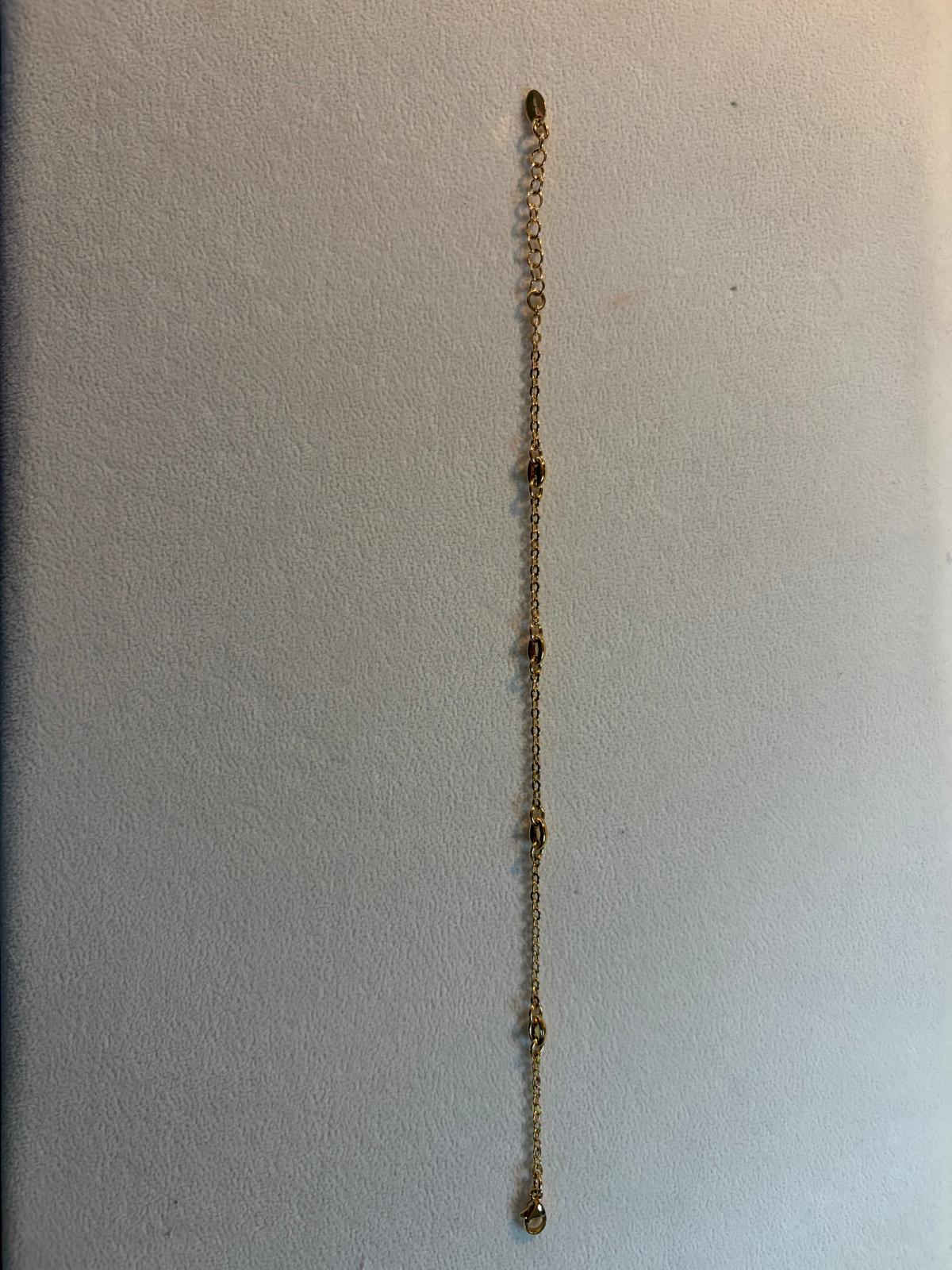 18kt Gold Plated Puffed Baby Marine Link Station Bracelet