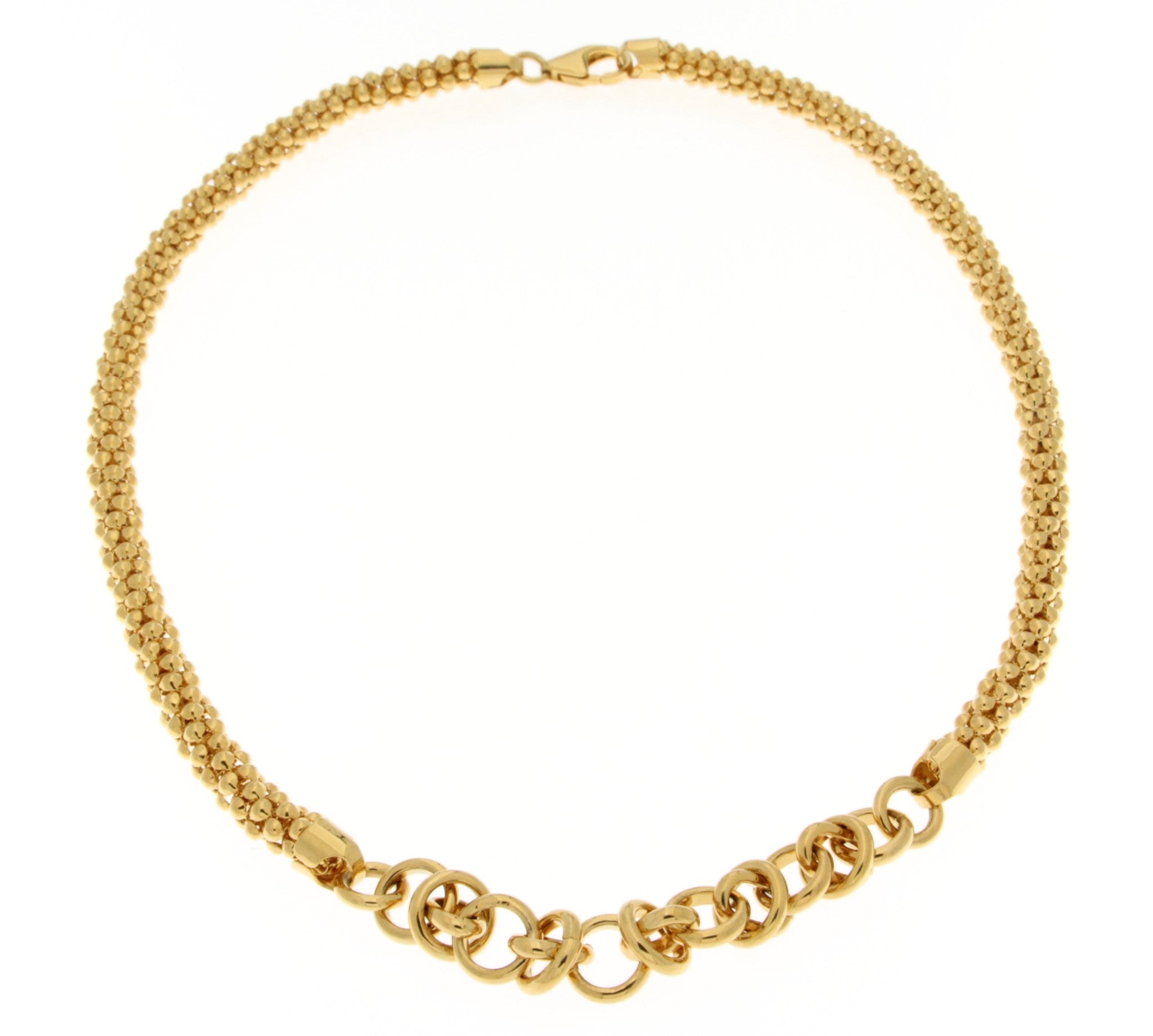 18" Yellow Popcorn Chain W/ Link Front