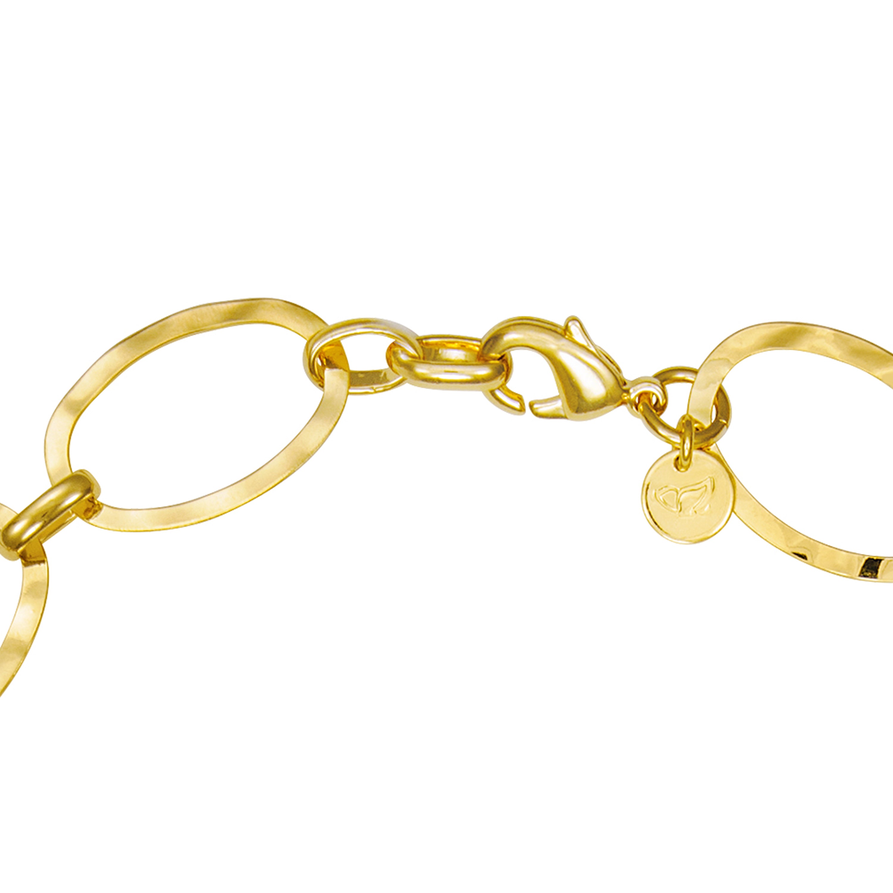 18K Gold Plated Large Oval Link Chain Necklace | Italian 26" + 2" | Bronzoro