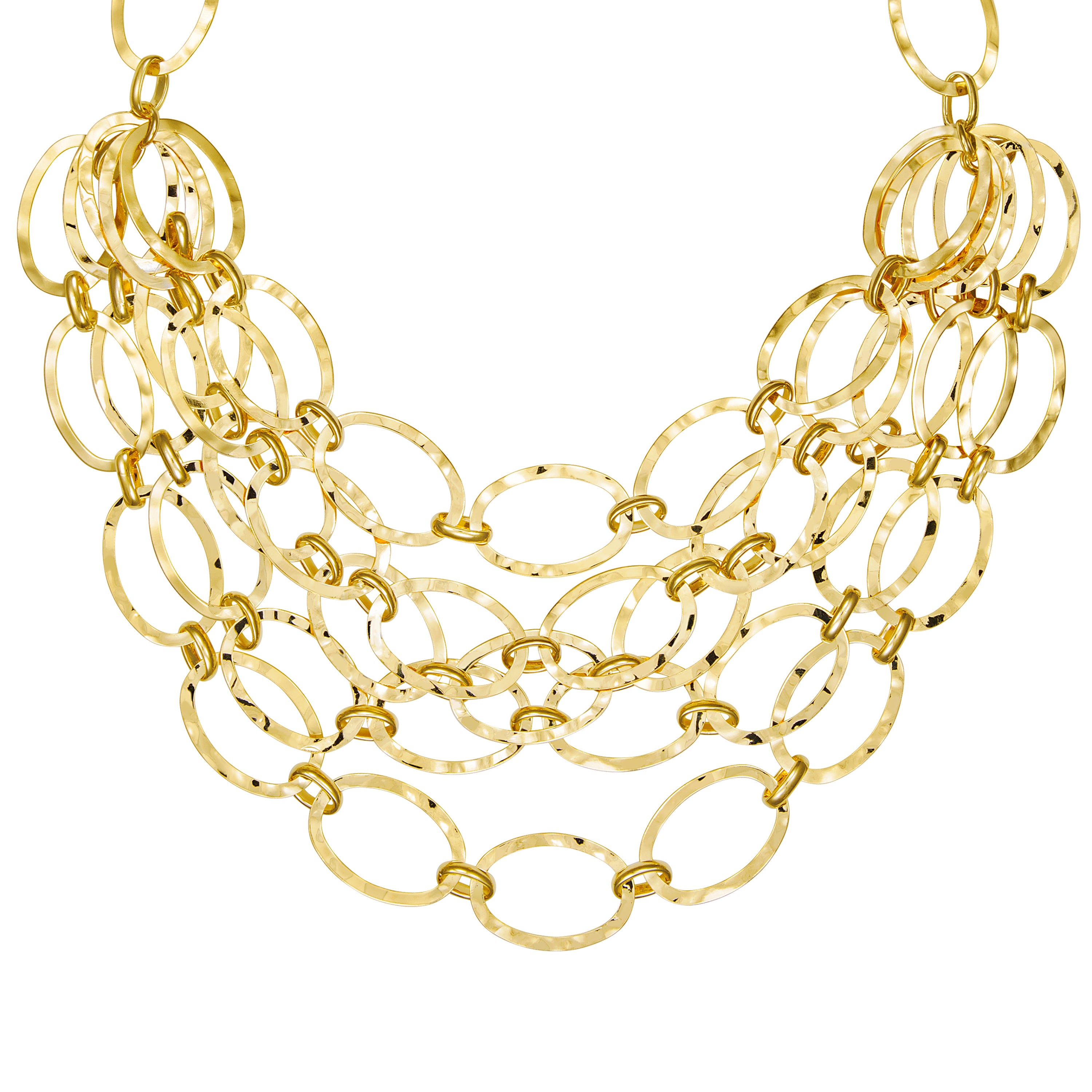 18K Gold Plated Large Oval Link Chain Necklace | Italian 26" + 2" | Bronzoro