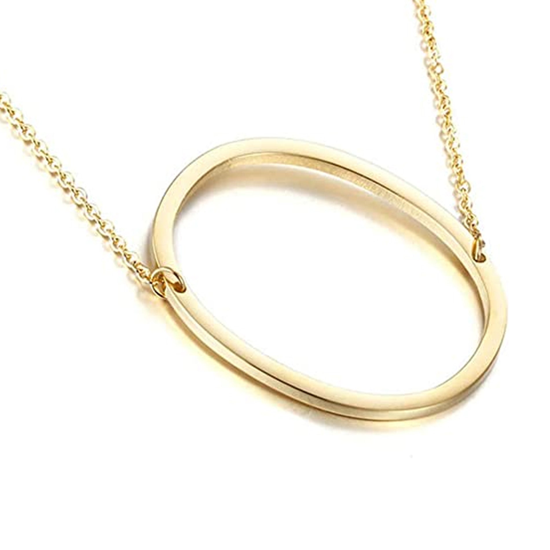Offset Initial Necklace 18" - Personalized Gold Plated