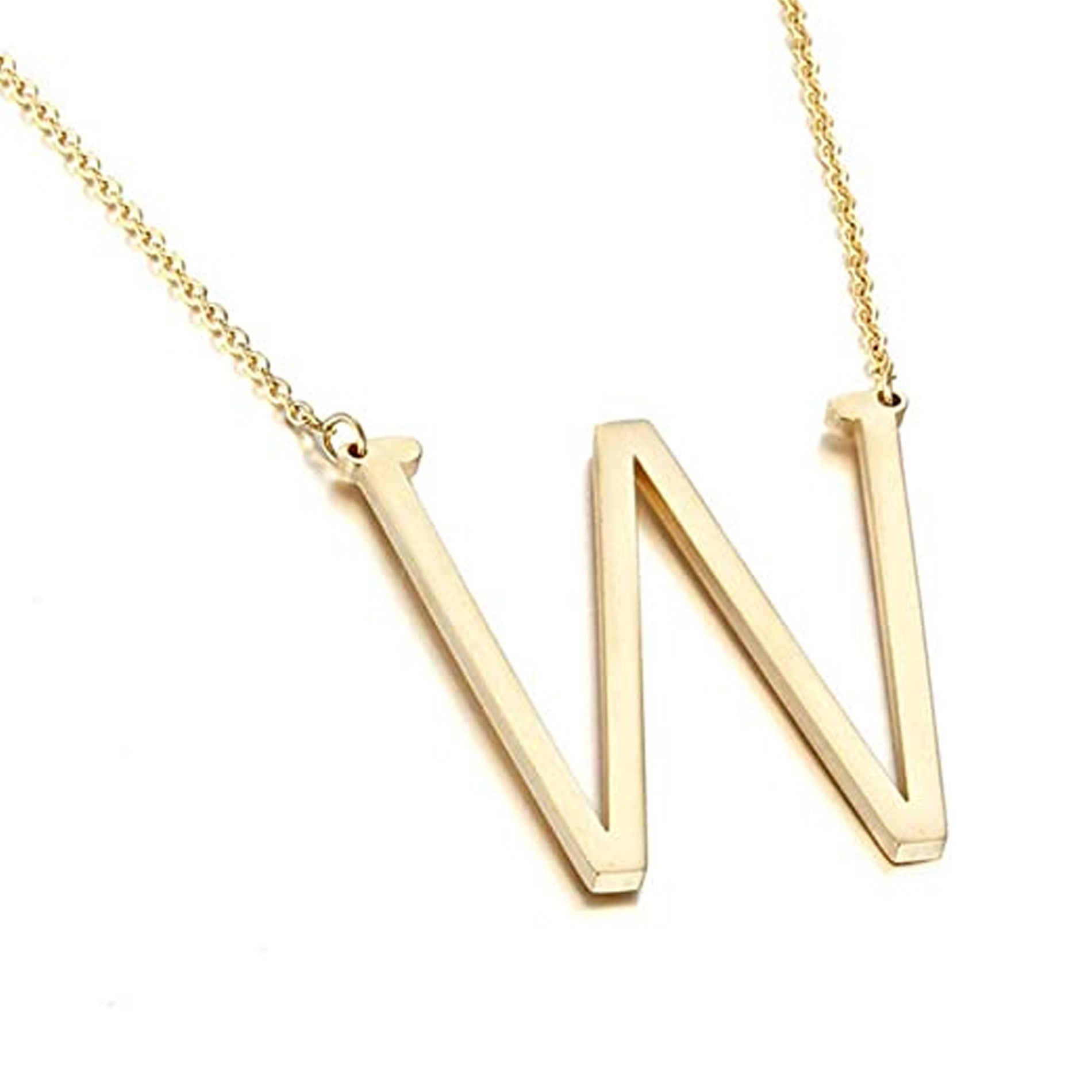 Offset Initial Necklace 18" - Personalized Gold Plated