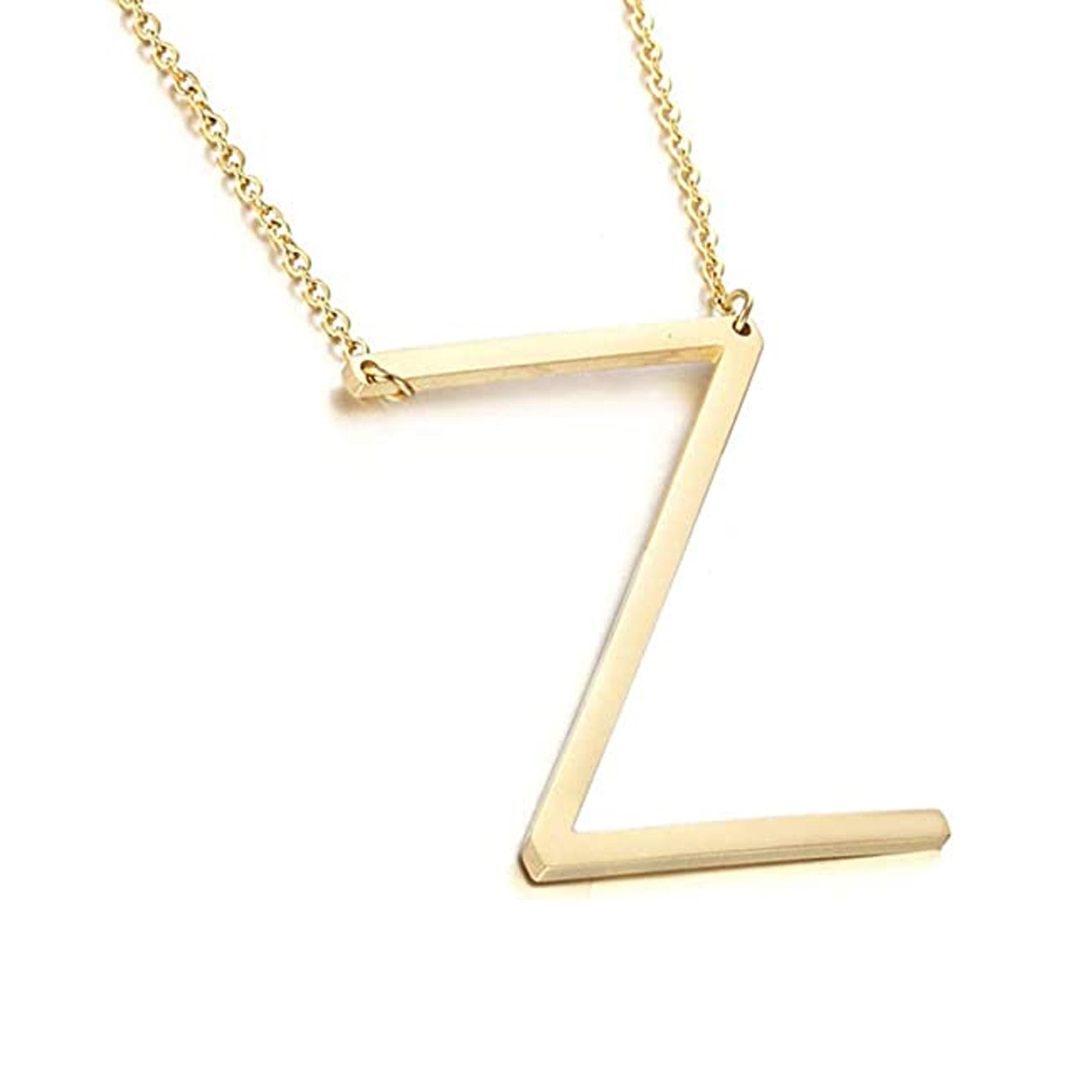 Offset Initial Necklace 18" - Personalized Gold Plated