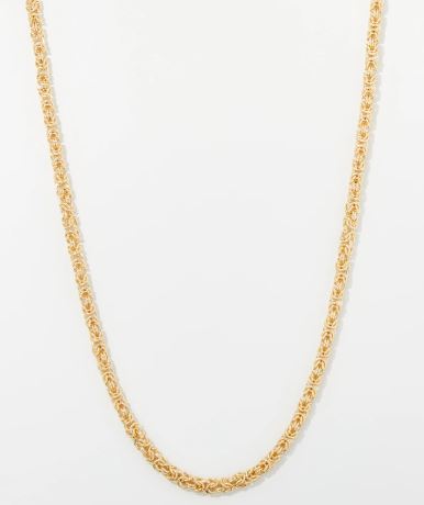 Round Byzantine Necklace 20" – 18kt Gold Plated, Made in Italy