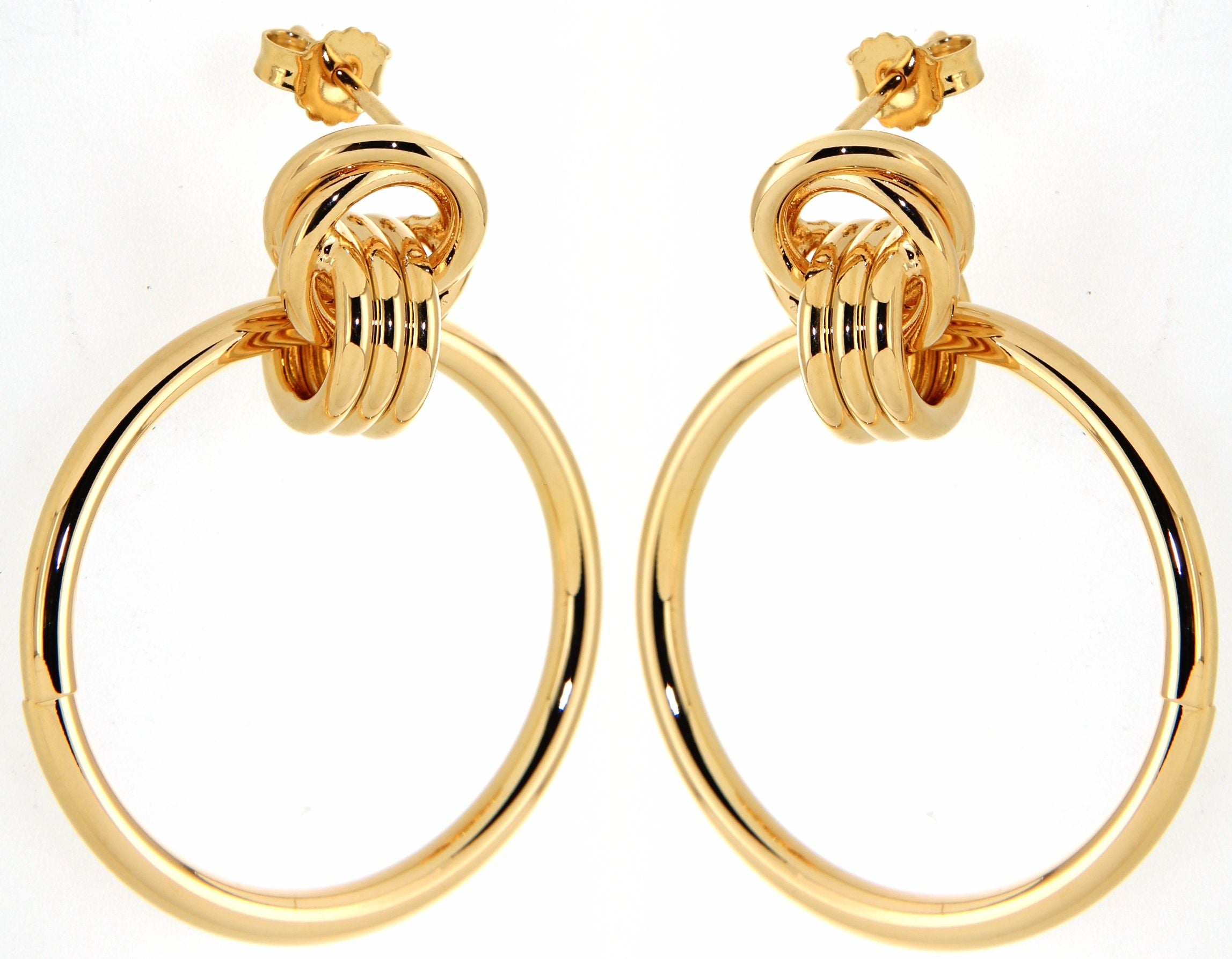18kt Gold Plated Love Knot Door Knocker Hoop Earrings