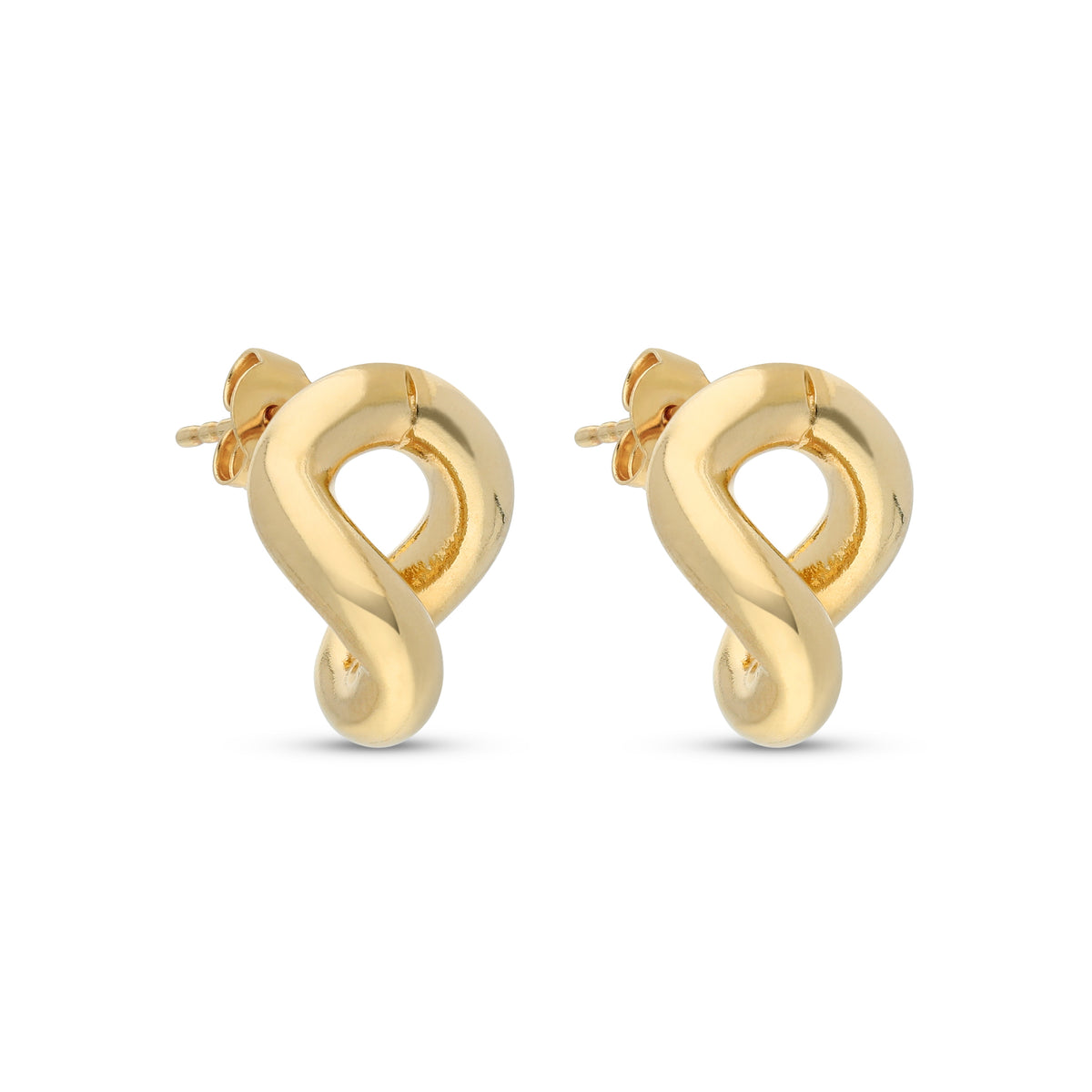 Curb Chain Link Stud Earrings | Silver Plate & 18K Gold Plate