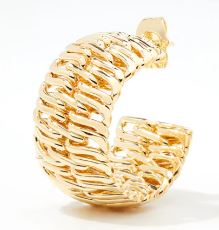 18kt Gold Plated Wide Woven Hoop Earrings
