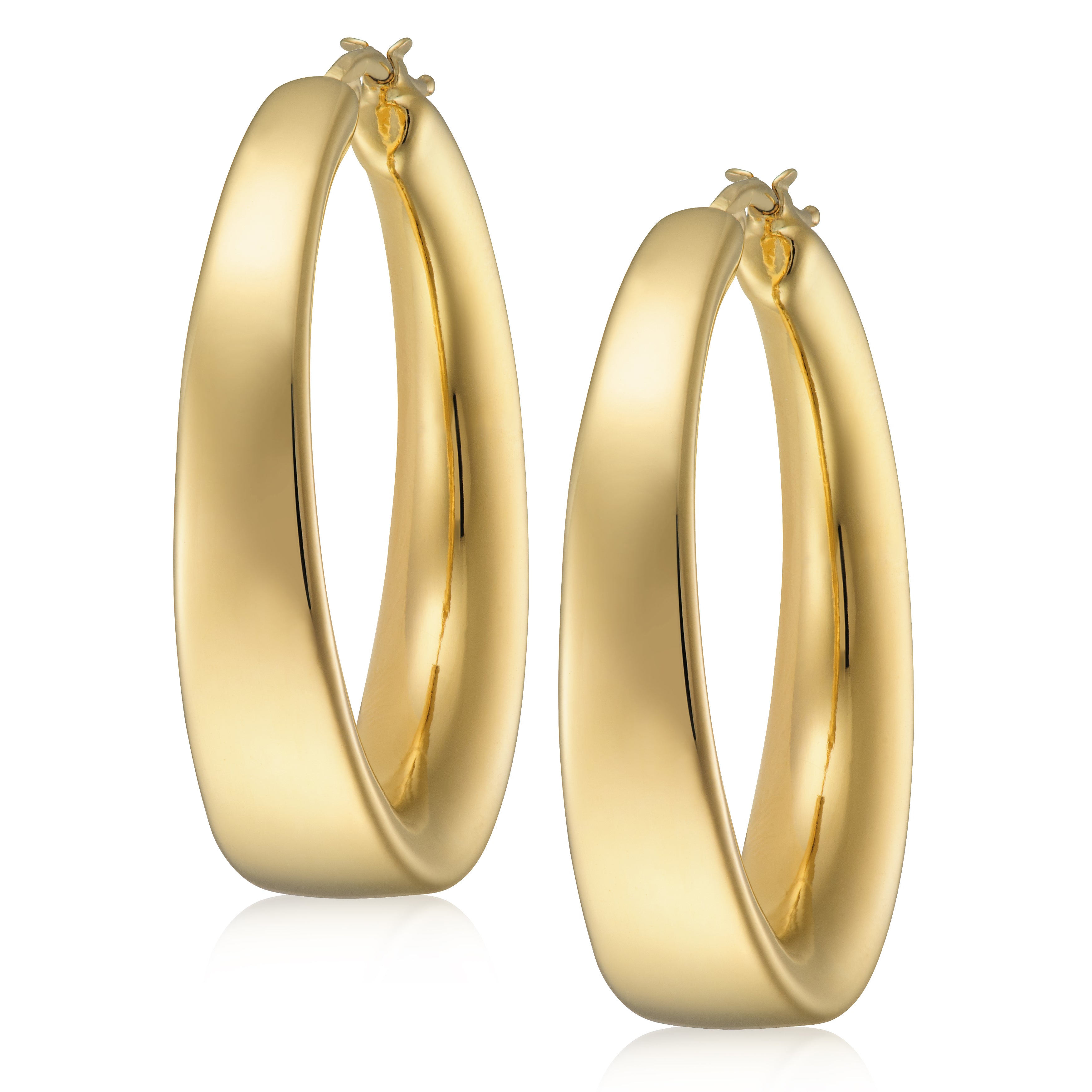 Graduated Electroform Polished Hoop Earrings