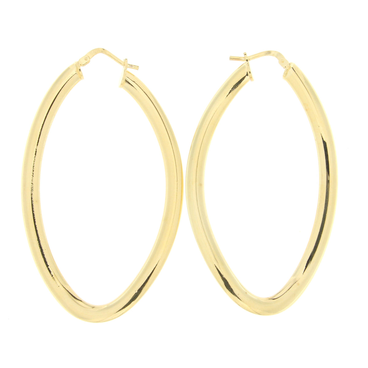 60X33mm Slightly Twisted Oval Hoop Earrings