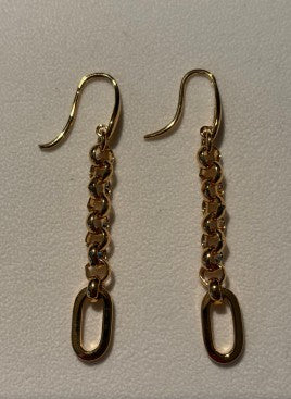 18kt Gold Plated Rolo Link Drop Earrings