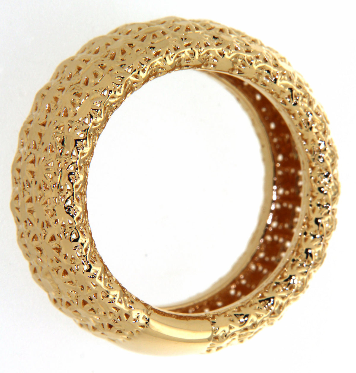 Filigree Band Ring 10mm – Diamond-Cut, Made in Italy
