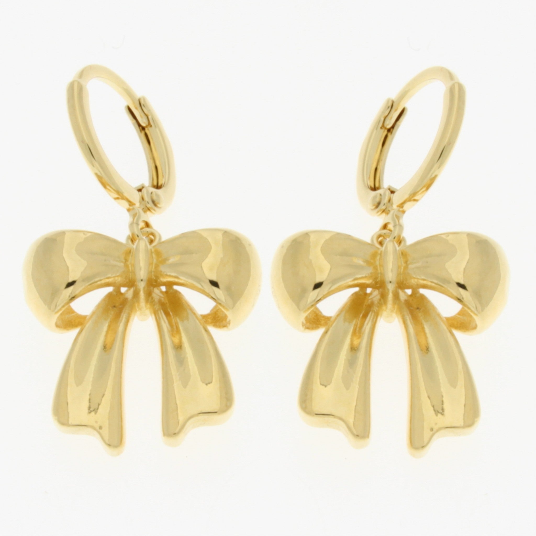 Gold Plated Bow Drop Earrings
