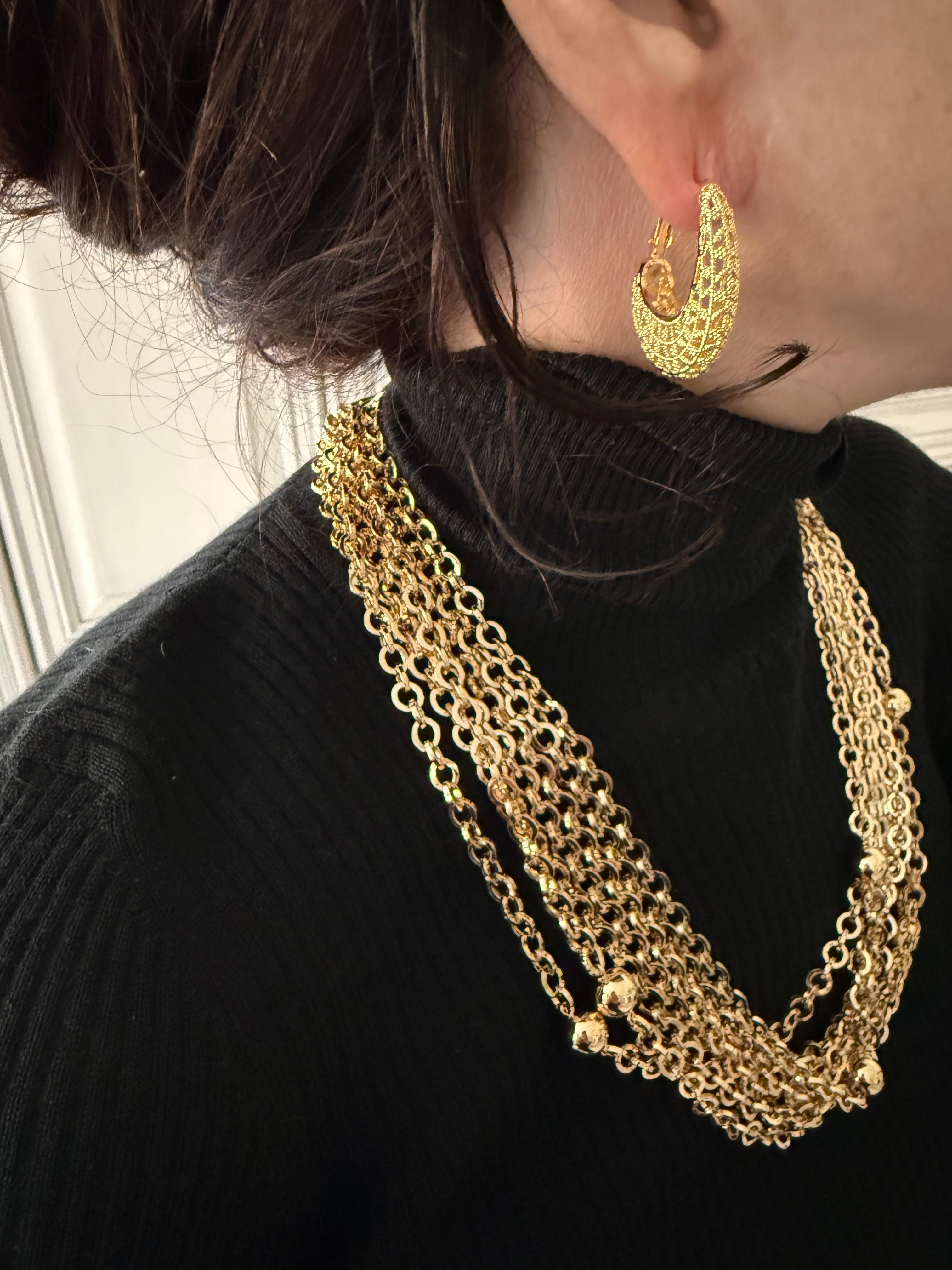 Filigree Diamond Cut Hoop W/Euro Lever Back 32 X 26mm