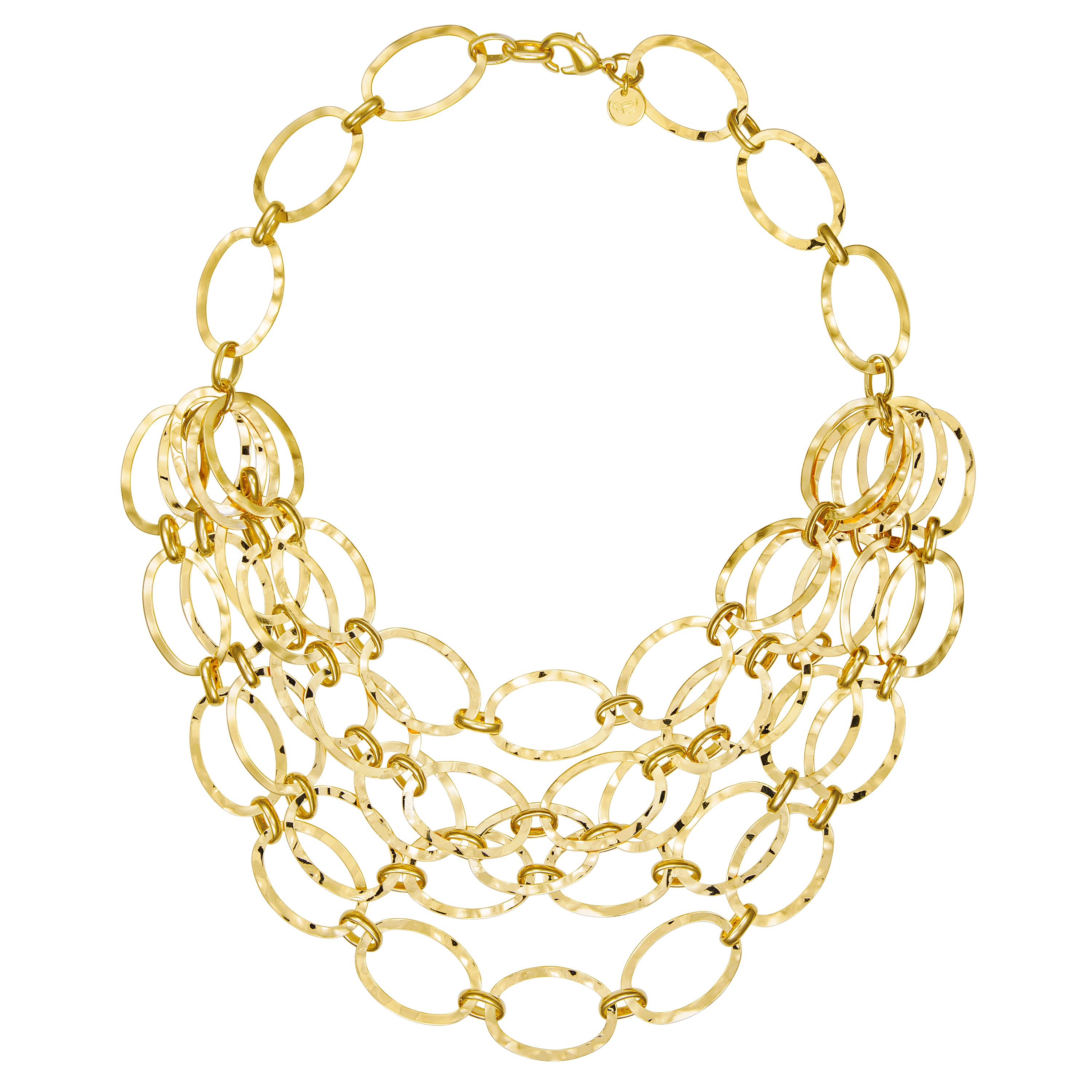 18K Gold Plated Large Oval Link Chain Necklace | Italian 26" + 2" | Bronzoro
