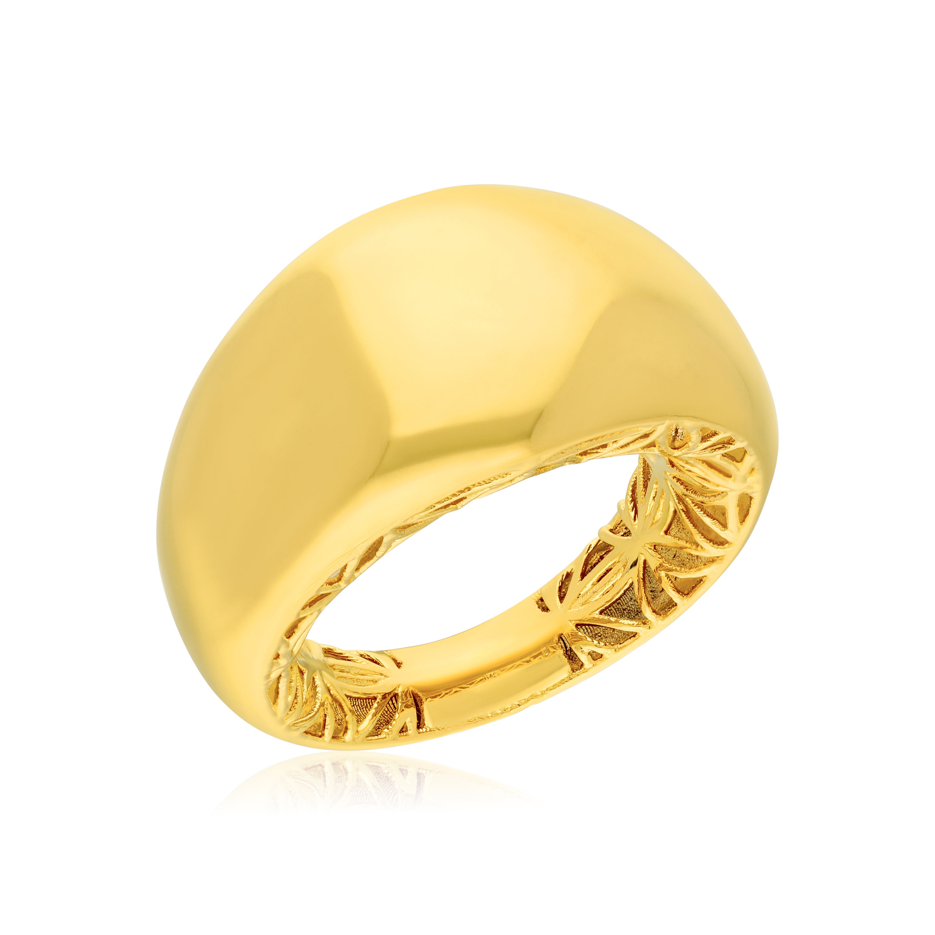 18K Gold Plated Polished Dome Eelectrofusion Ring