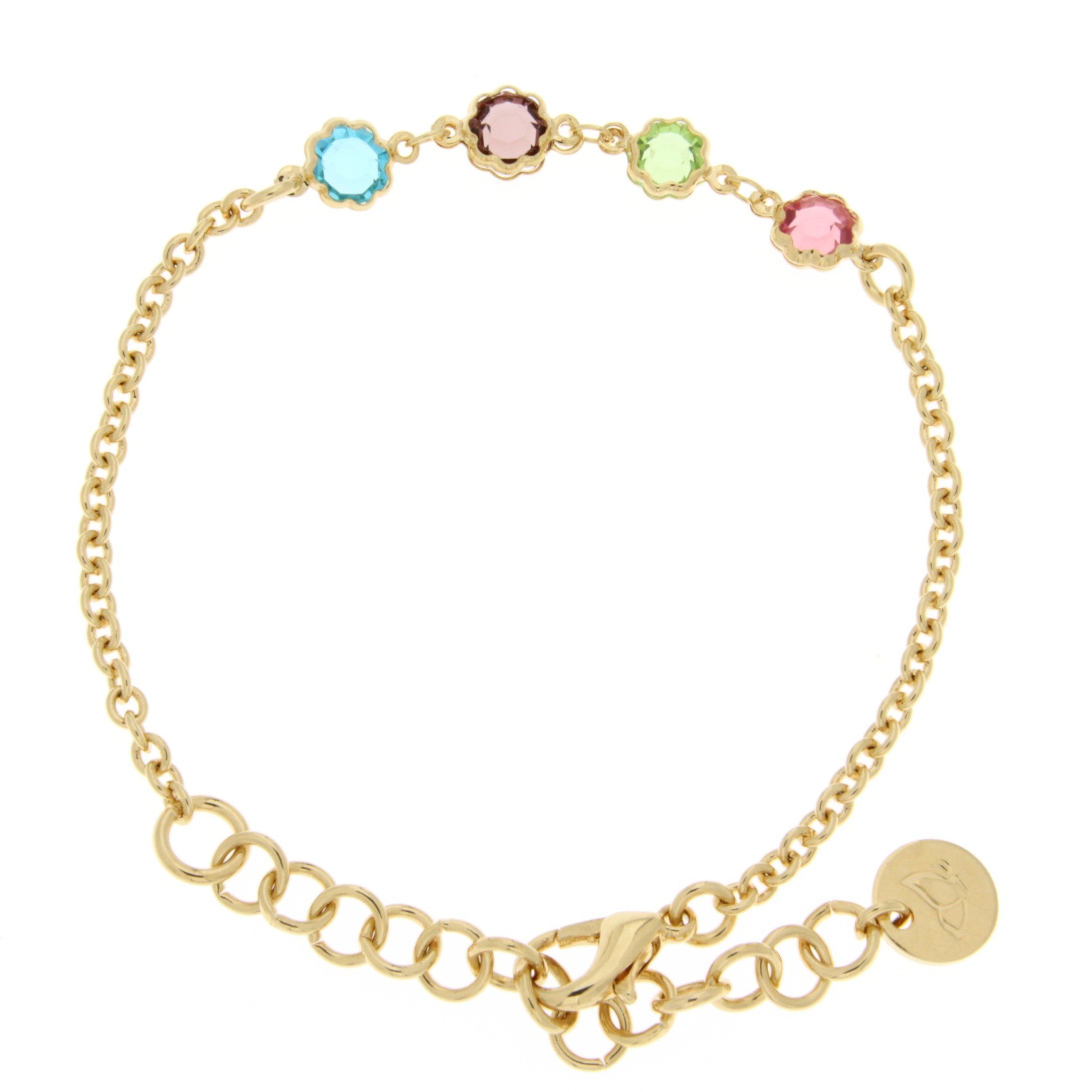 Single Strand Crystal Bracelet 18K Gold Plated