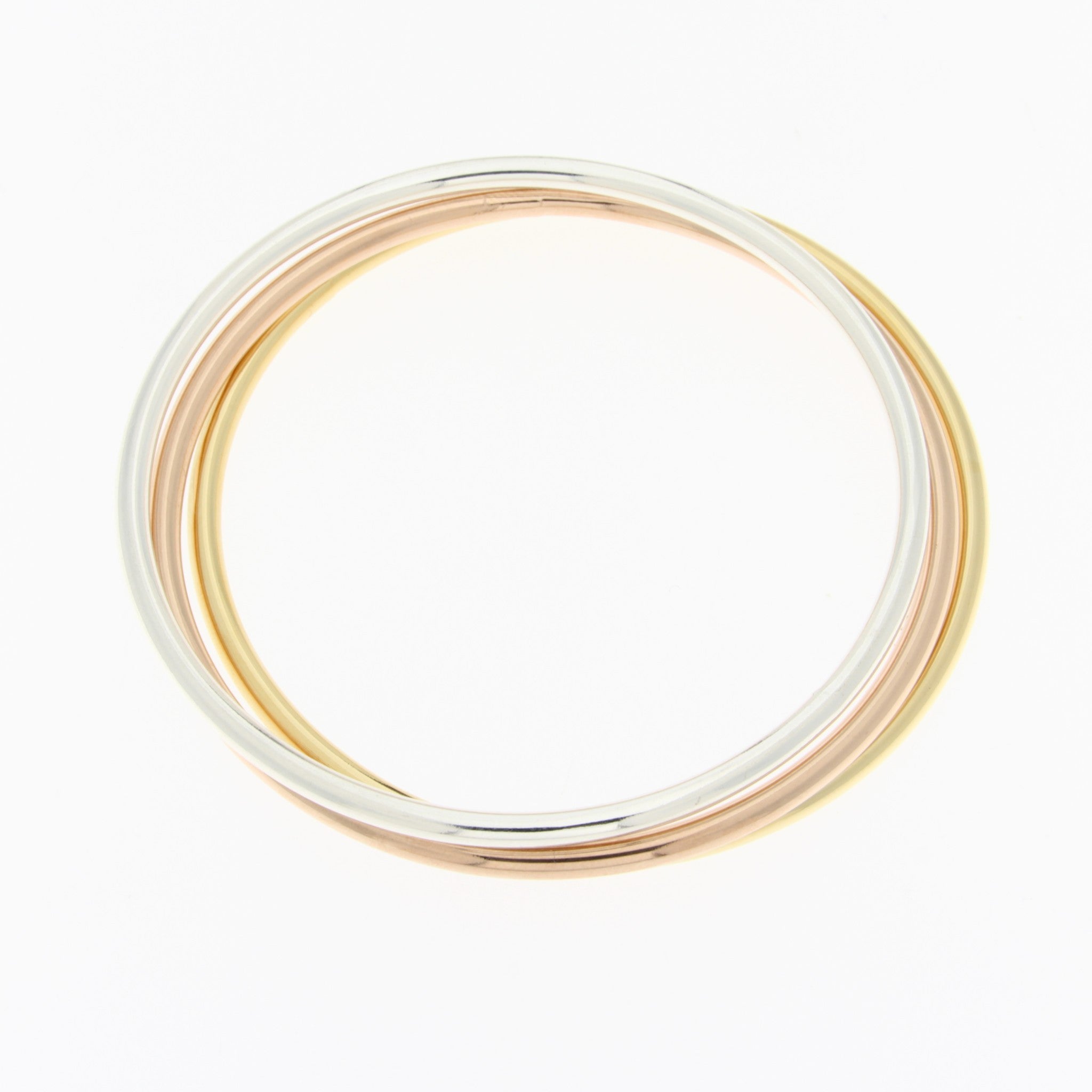 Tri-Color Slip-On Bangle Set 7.25" - 18kt Gold Plated | Made in Italy