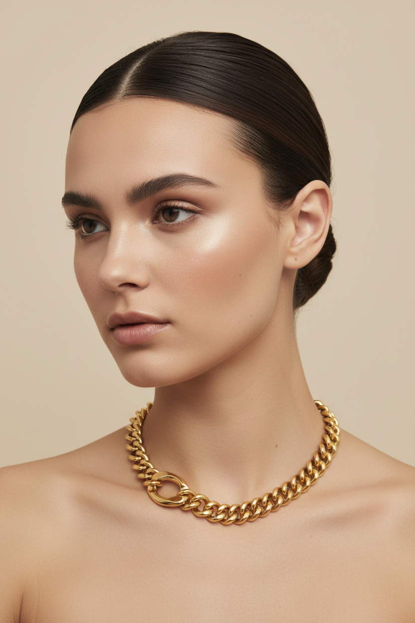 Chunky Super Link Necklace on Model