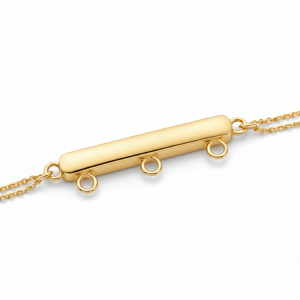 Gold Multi-Chain Connector with Three Rings