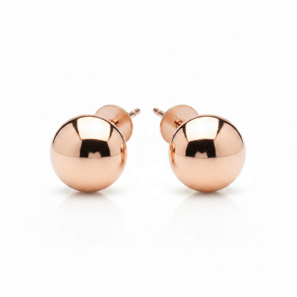 High-polish rose-gold earrings