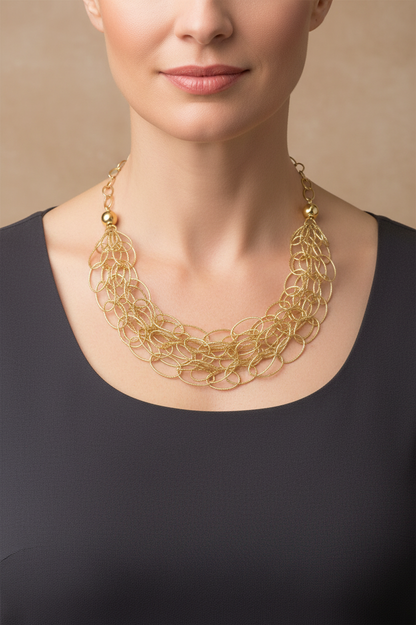 Necklace worn by a model
