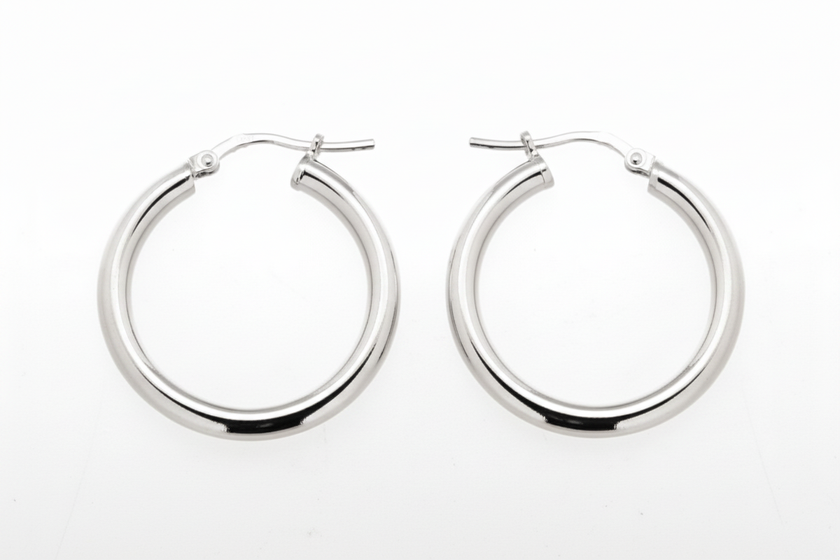 Silver hoop earring product image
