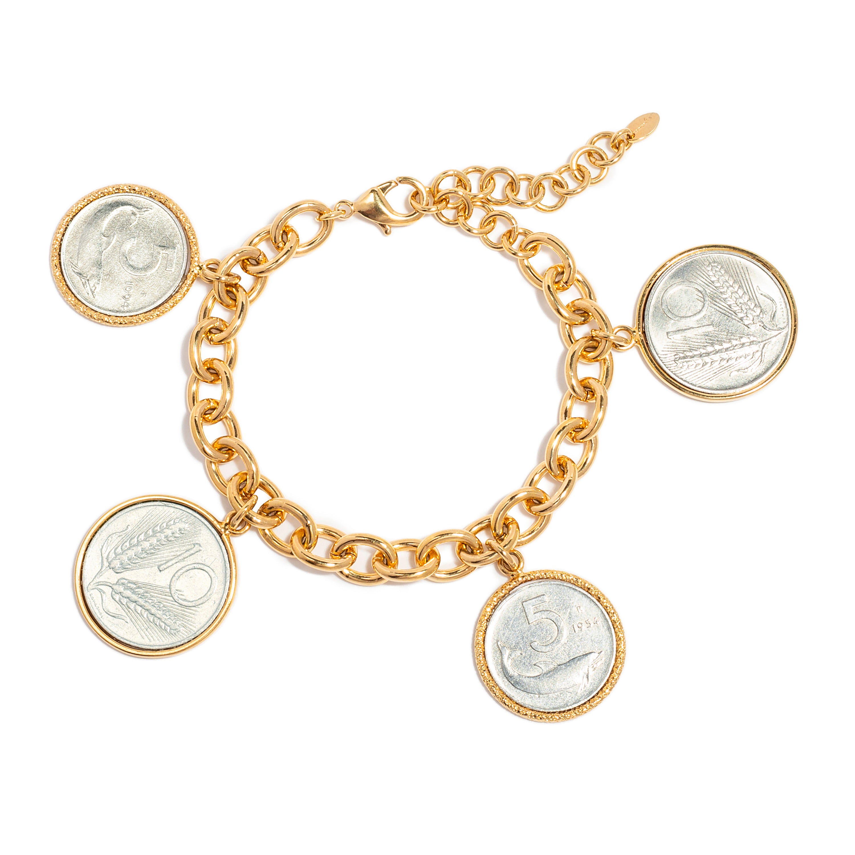 Genuine Lira Coin Bracelet Gold Plated