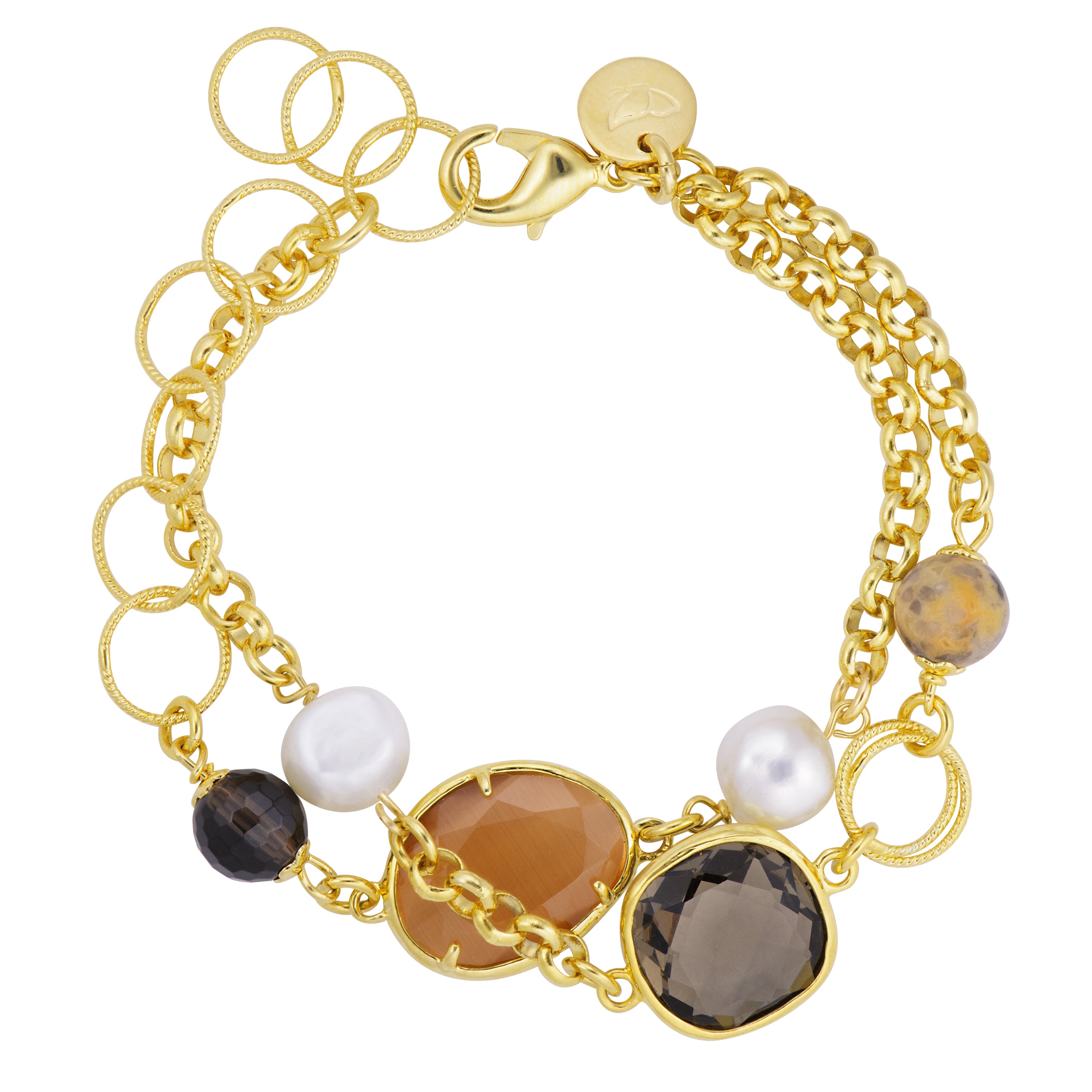 Multi Crystal Gold Plated Bracelet