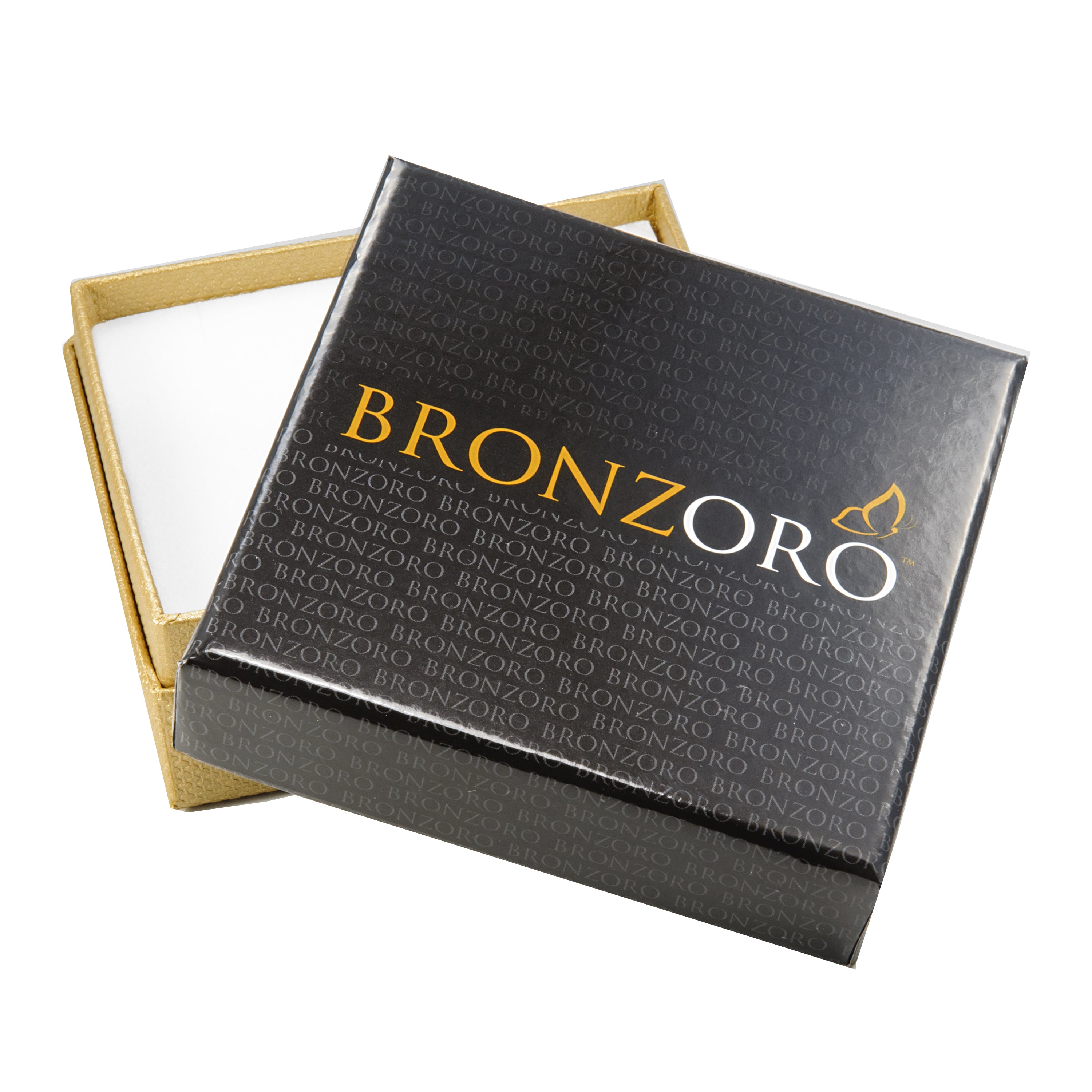 Bronzoro White Rhodium Love Knot Studs