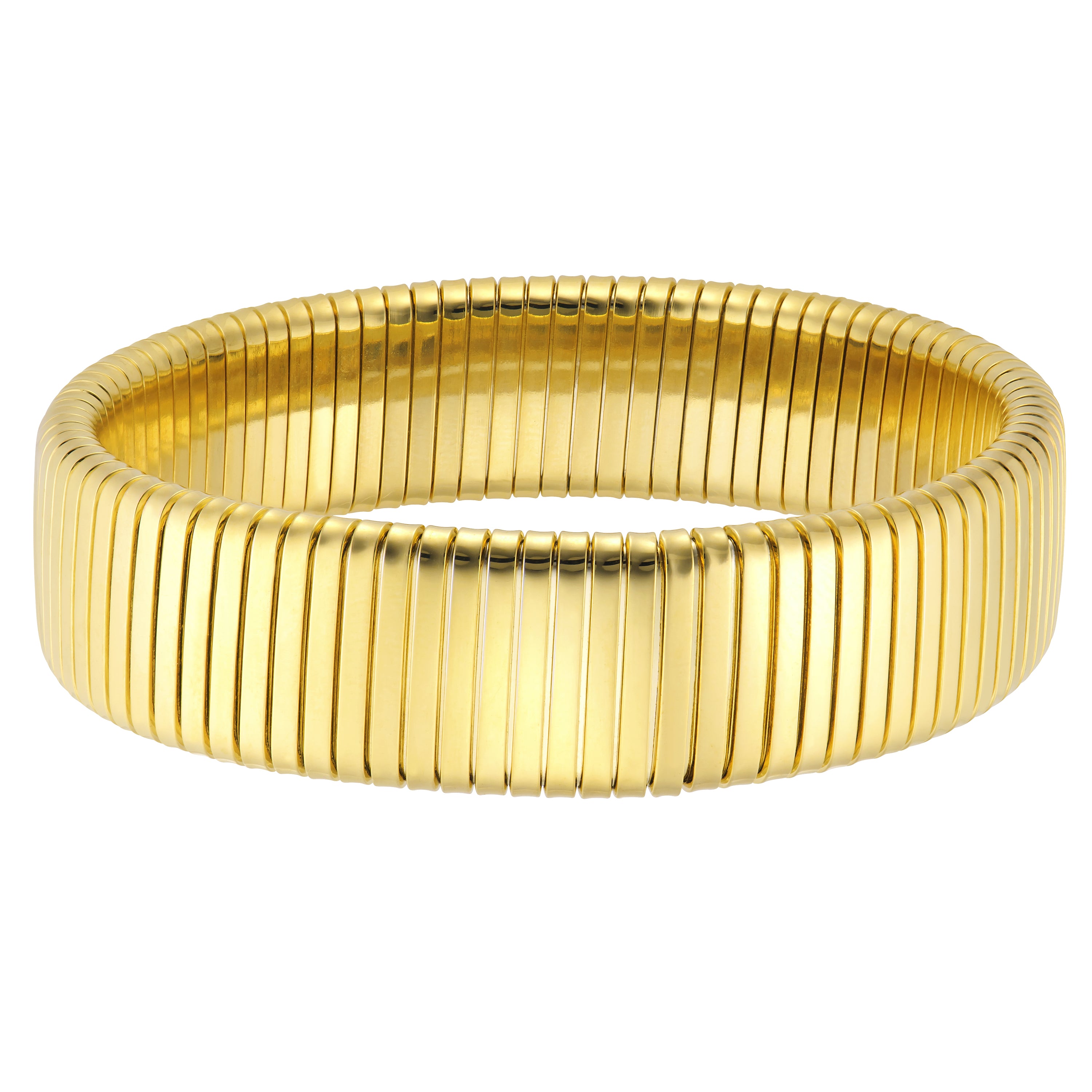 Gold Plated Omega Stretch Bracelet