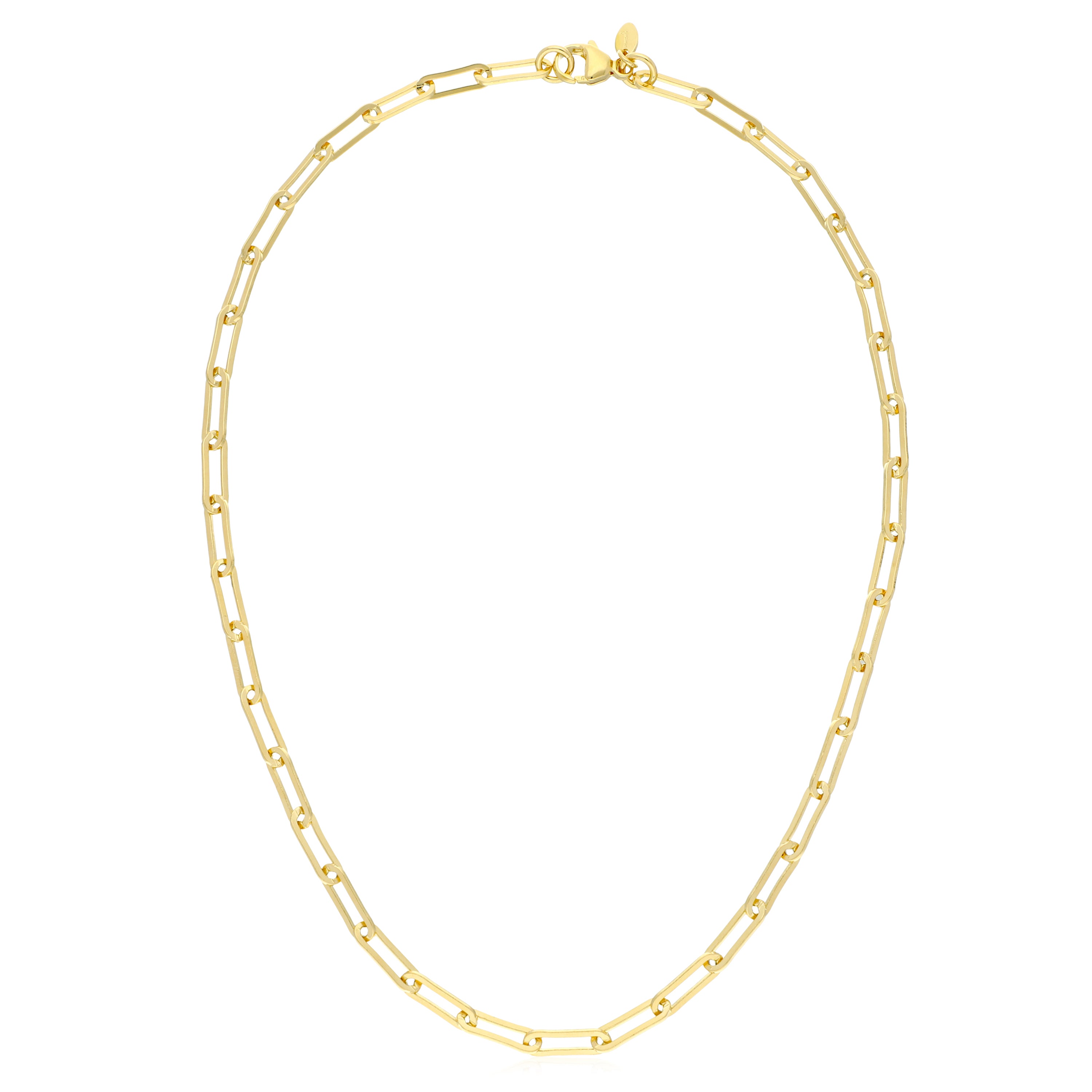Paperclip Chain Necklace 4mm - 16", 18" & 20" Available | 18kt Gold Plated