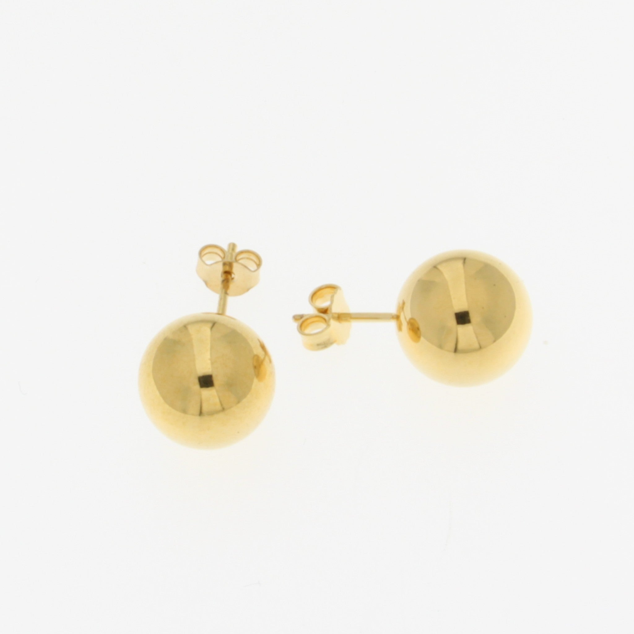 18K Gold Plated 12mm Ball Stud Earrings