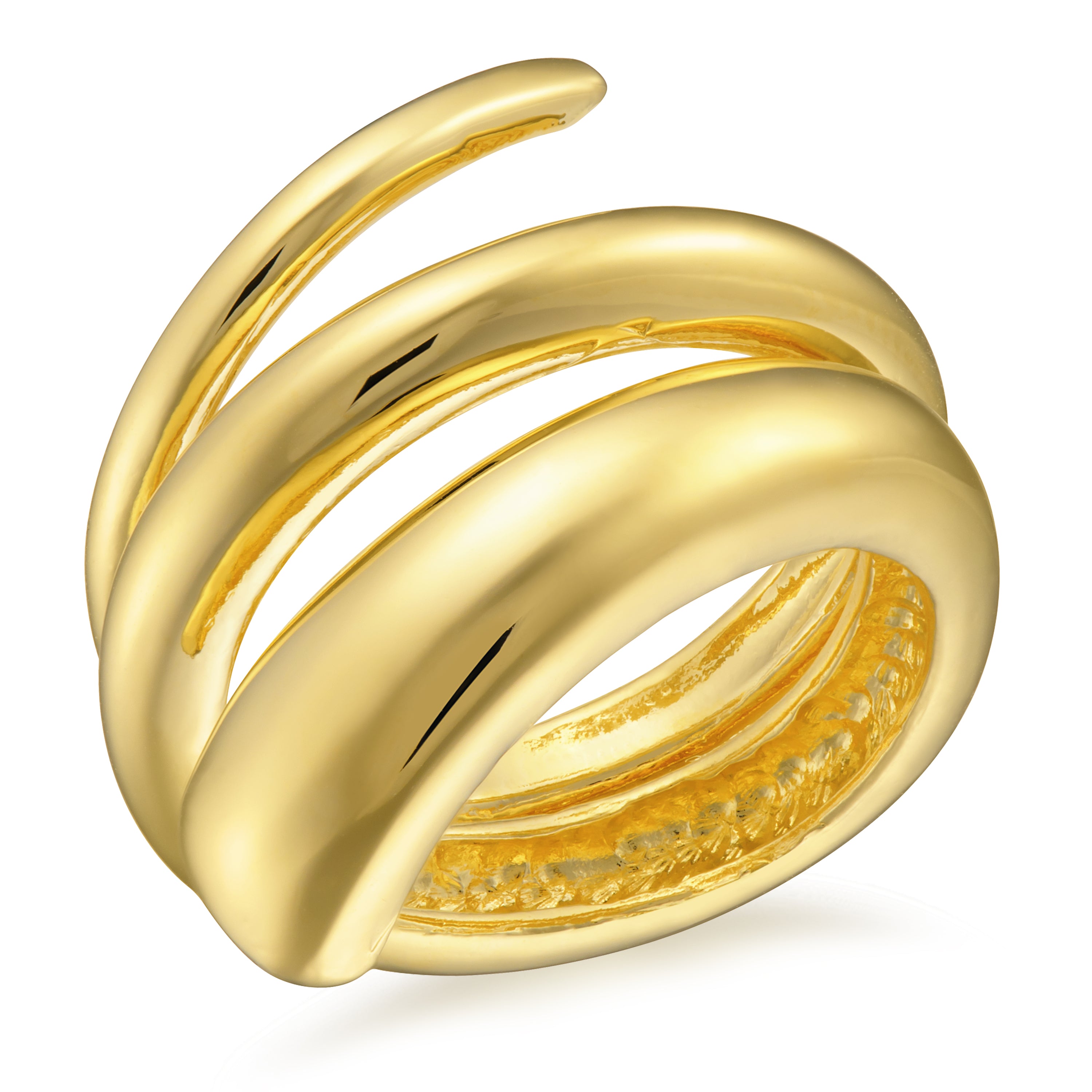 18K Gold Plated Spiraled Nail Ring