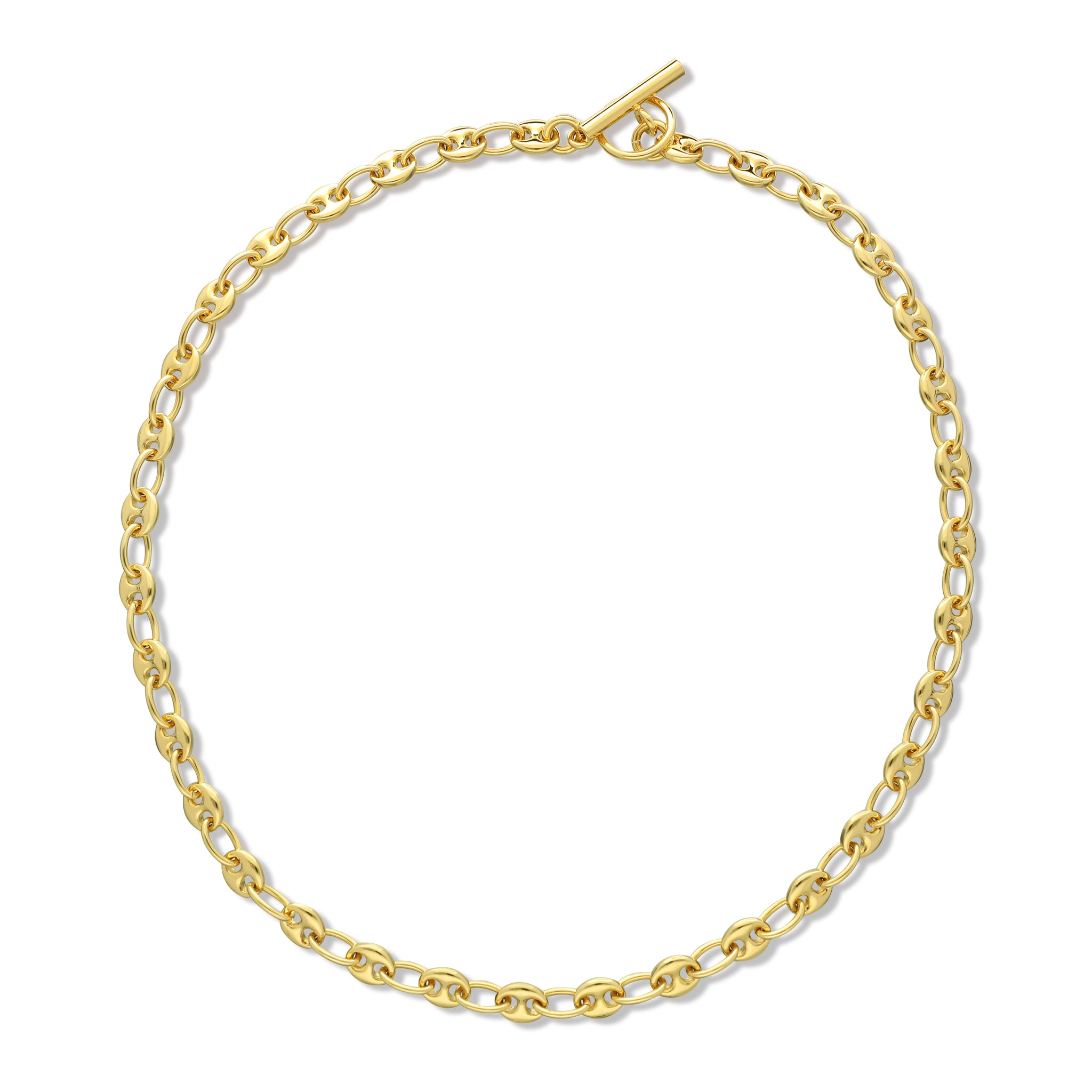 18" Toggle W/Alternating Marine/Rolo link Necklace