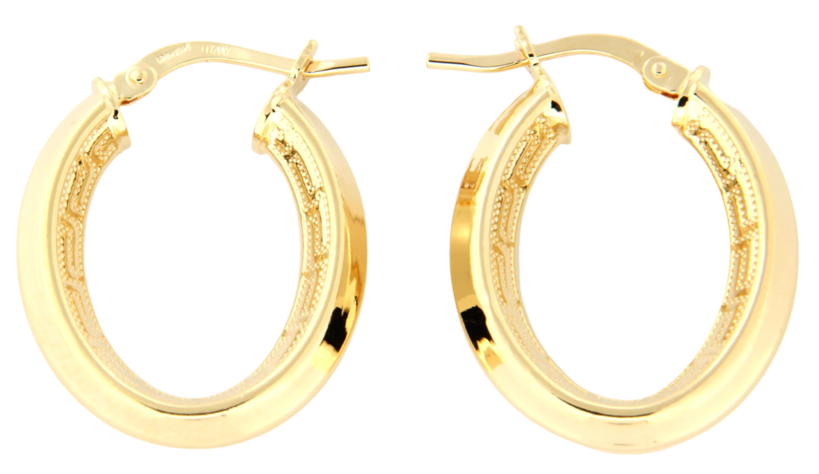 19mm Oval Greek Key Hoops