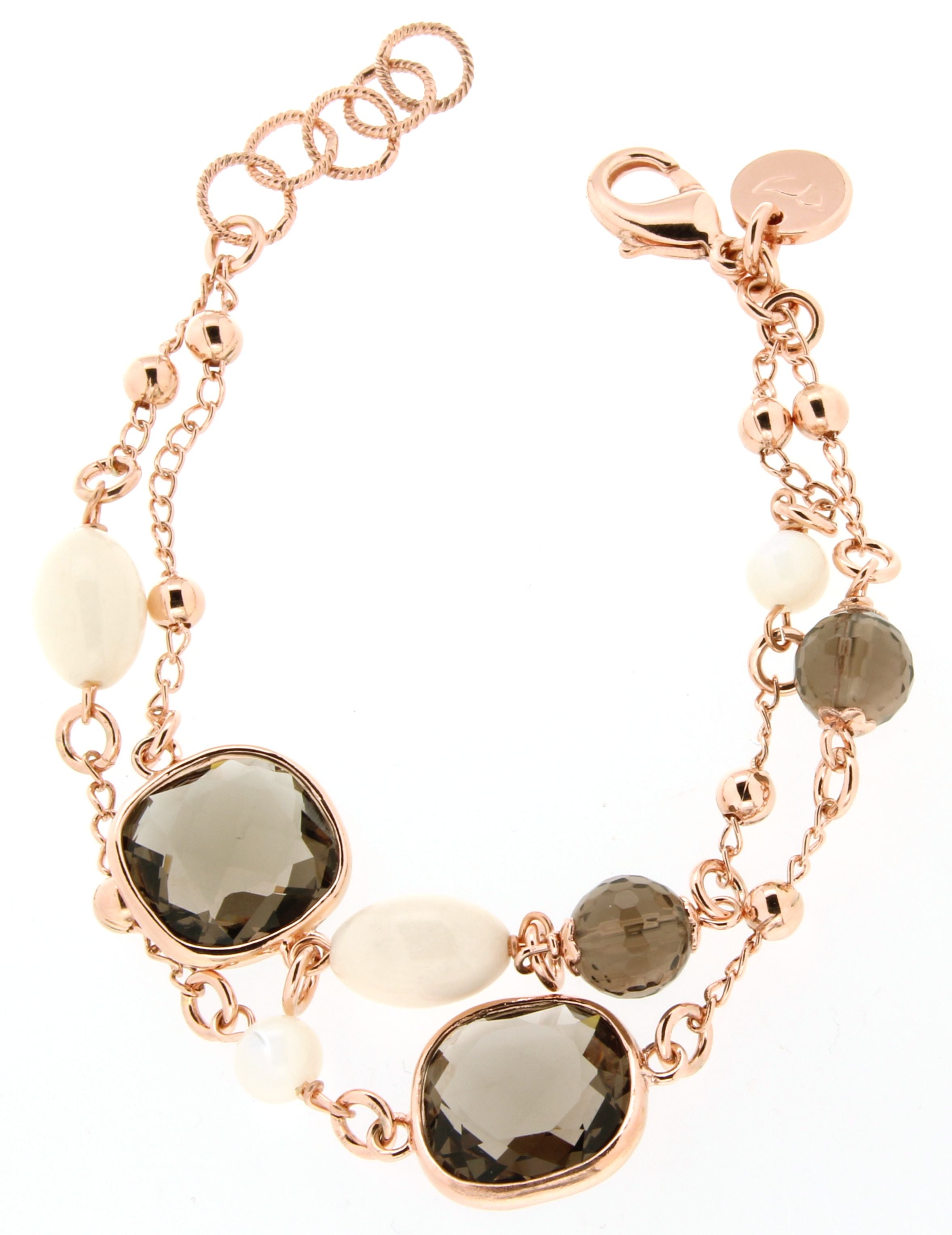 8.25" Warm Stones Rose Gold Plated Bracelet