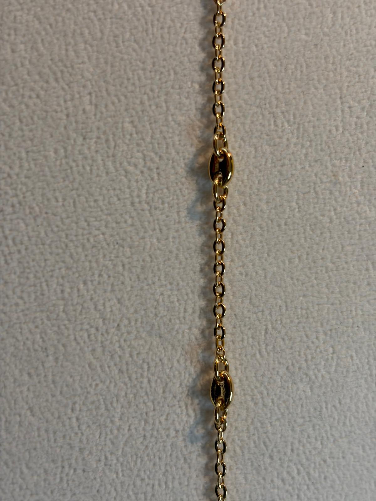 18kt Gold Plated Puffed Baby Marine Link Station Bracelet
