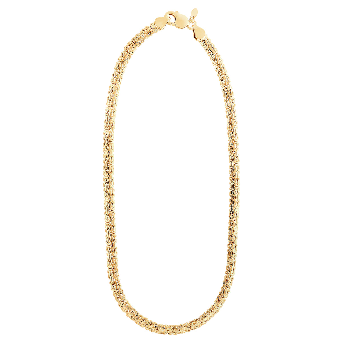 Flat Hammered Byzantine Chain Necklace | Silver Plate & 18K Gold Plate