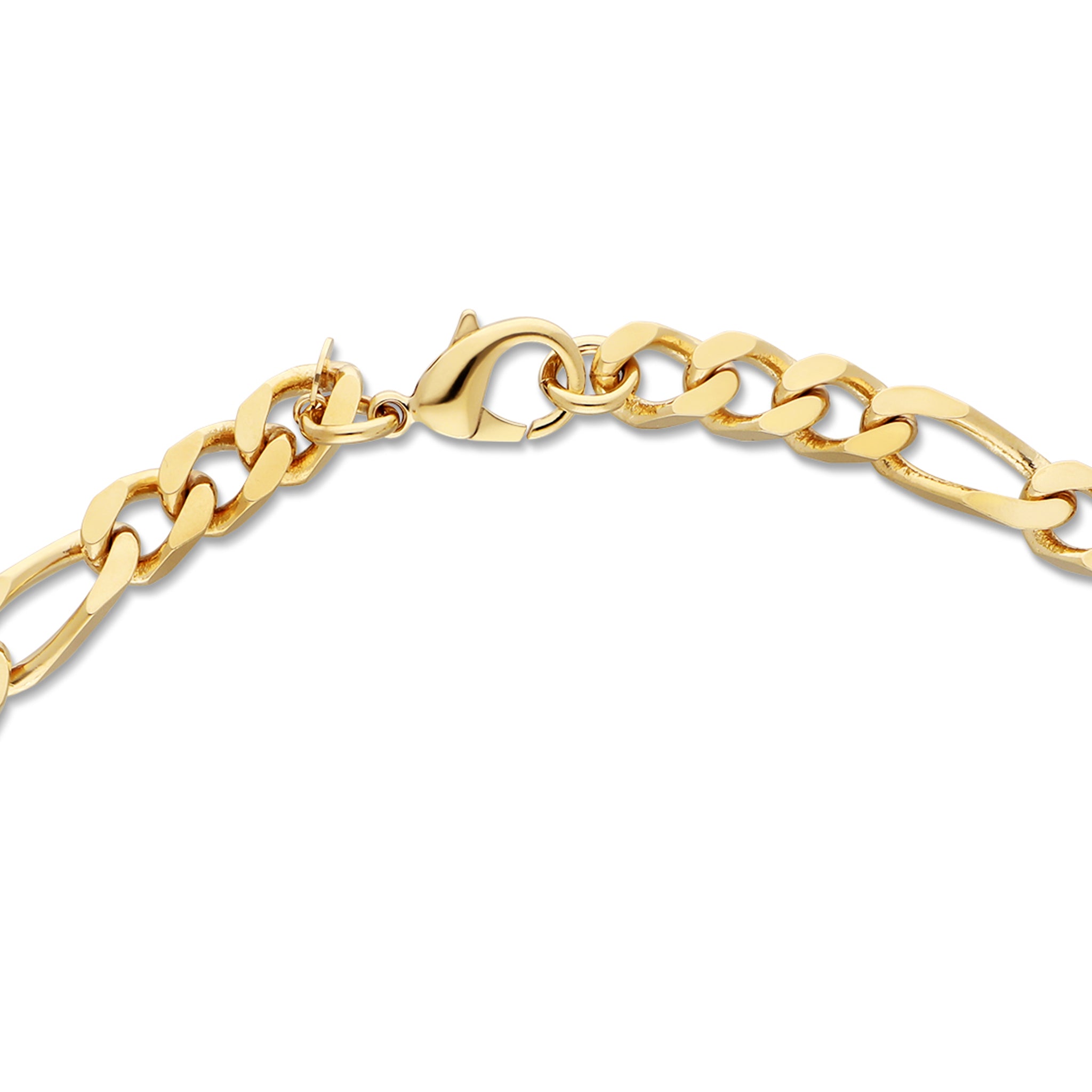 24" Men"s Yellow Gold Plated Figaro Necklace 8mm-9mm