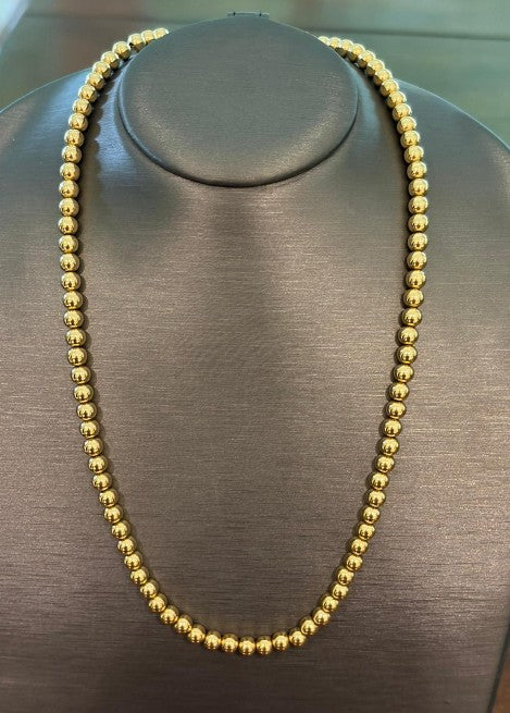 18kt. Gold Plated 5mm Beaded Strand Necklace