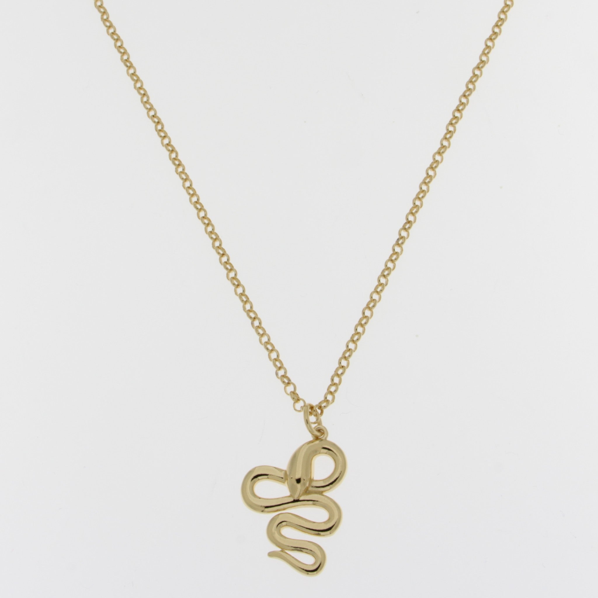 18kt Gold Plated Snake Pendant Necklace
