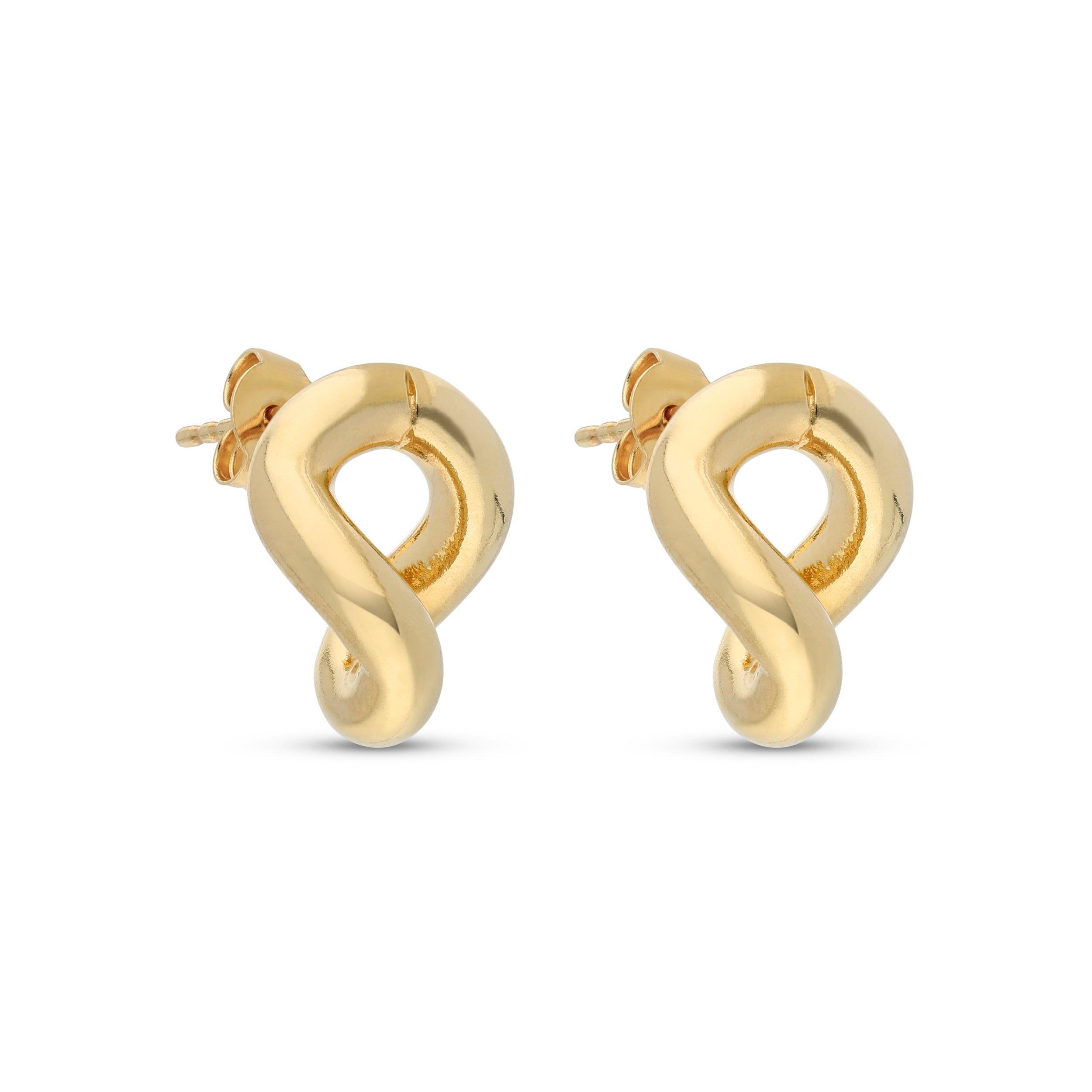 Curb Chain Link Stud Earrings | Silver Plate & 18K Gold Plate