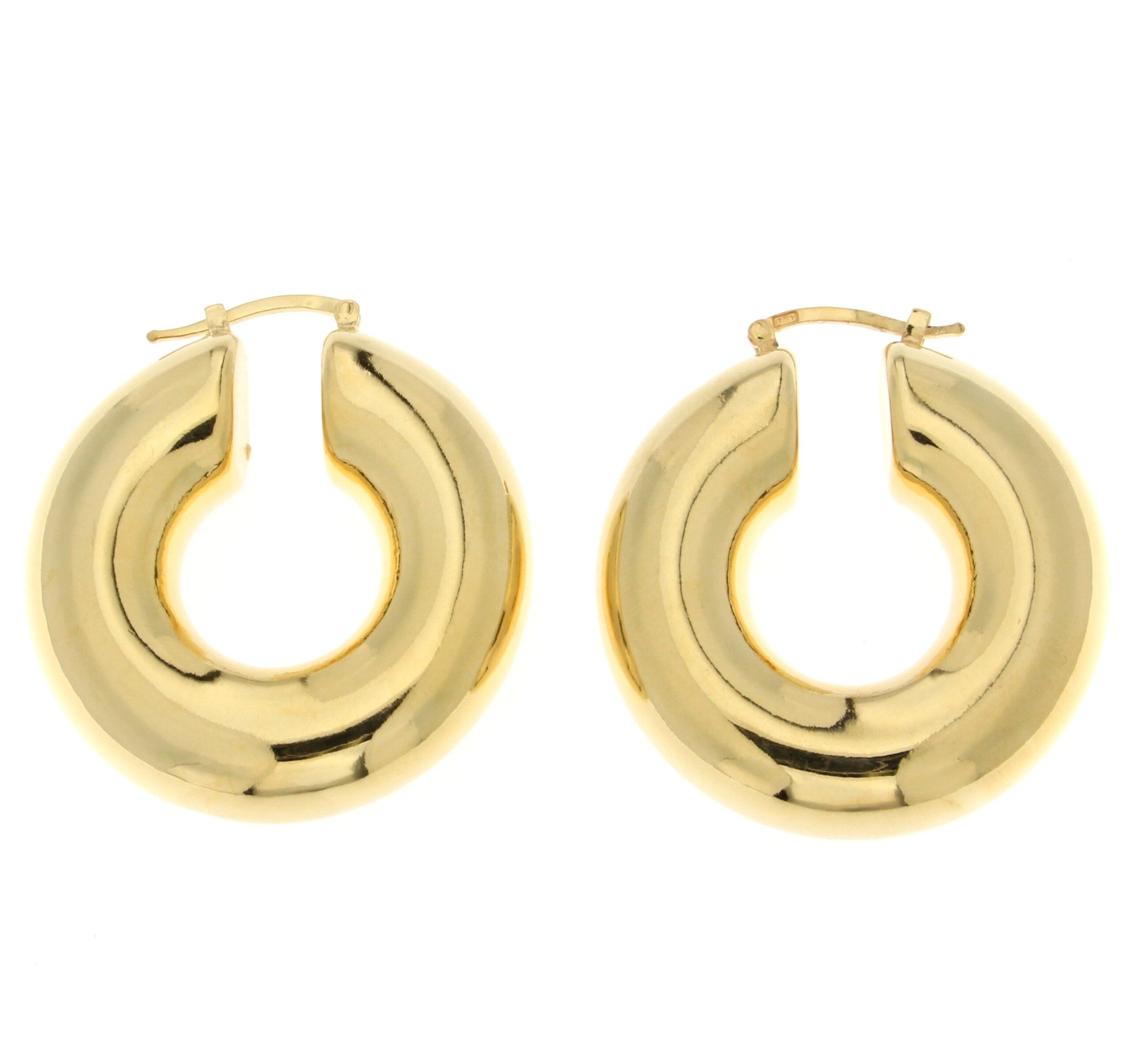 Large Chubby High Polished Electroform Hoop Earrings