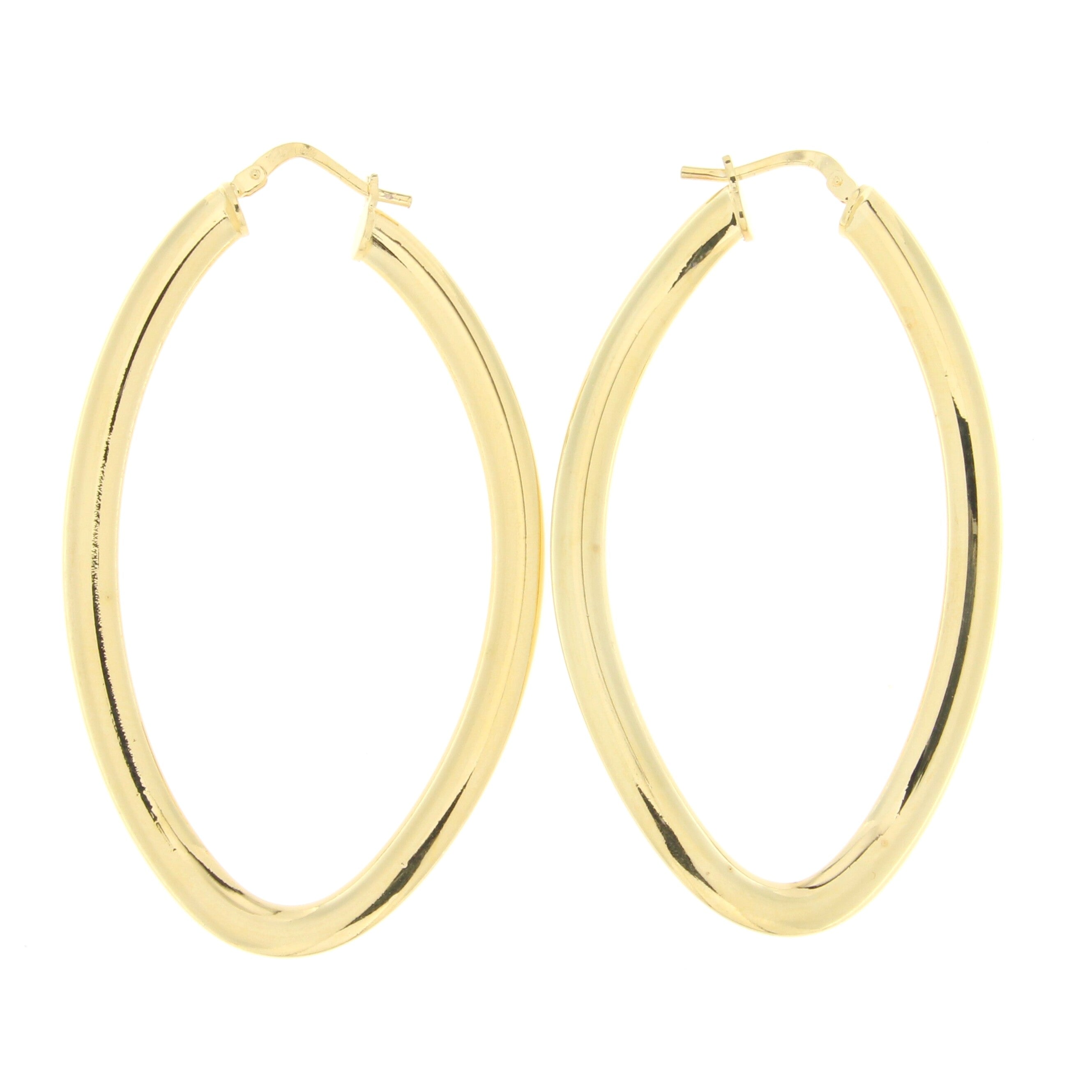 60X33mm Slightly Twisted Oval Hoop Earrings