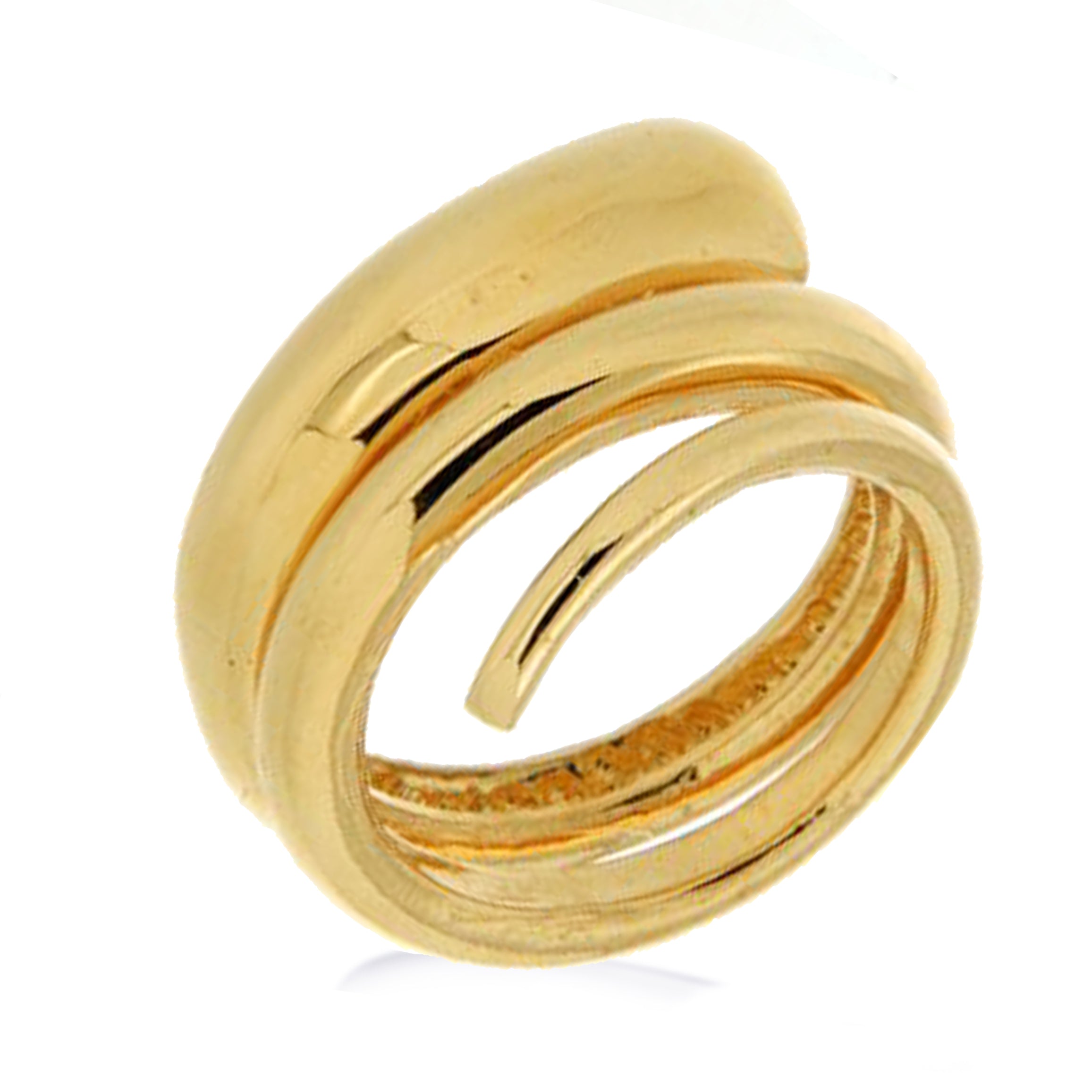 18K Gold Plated Spiraled Nail Ring