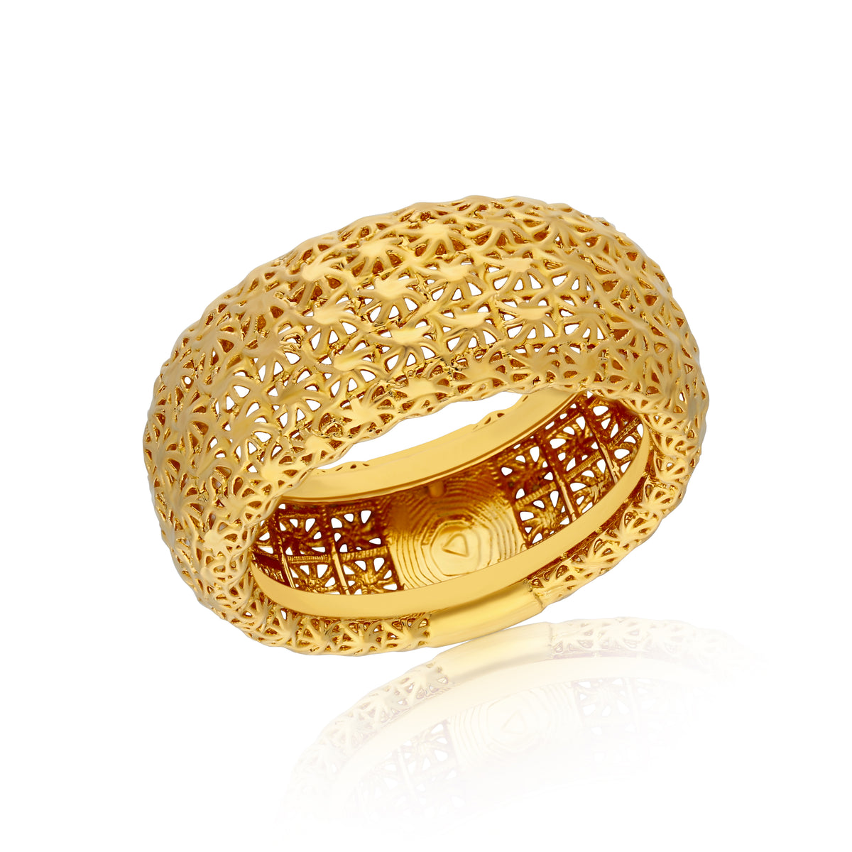 Filigree Band Ring 10mm – Diamond-Cut, Made in Italy